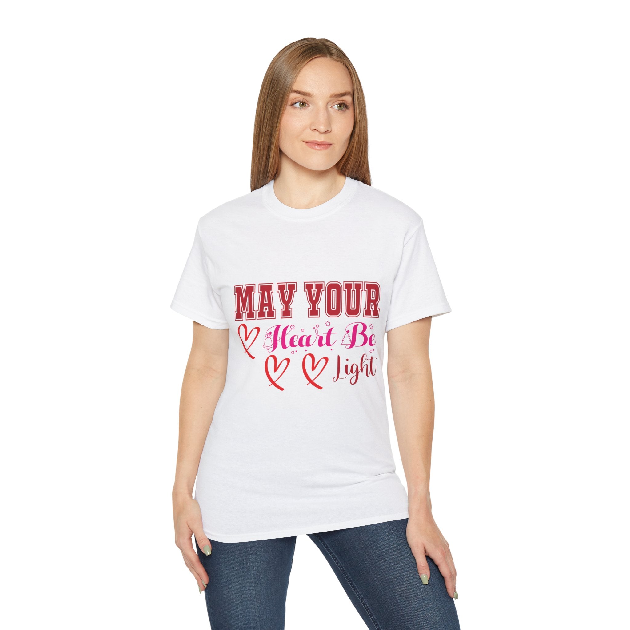 May Your Heart Be Light Christmas T-Shirt | Gallory Hive