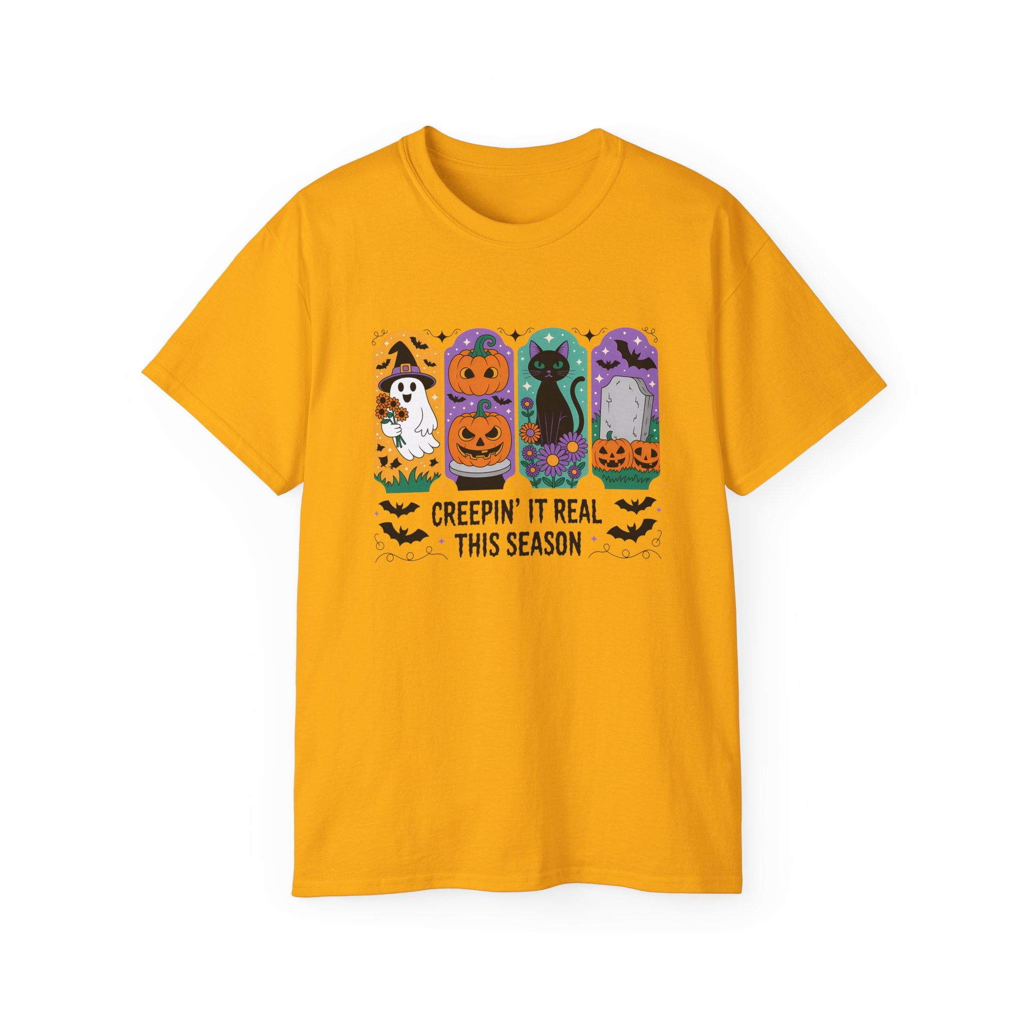 Halloween Vibes Ghost & Pumpkin Tee | Gallory Hive