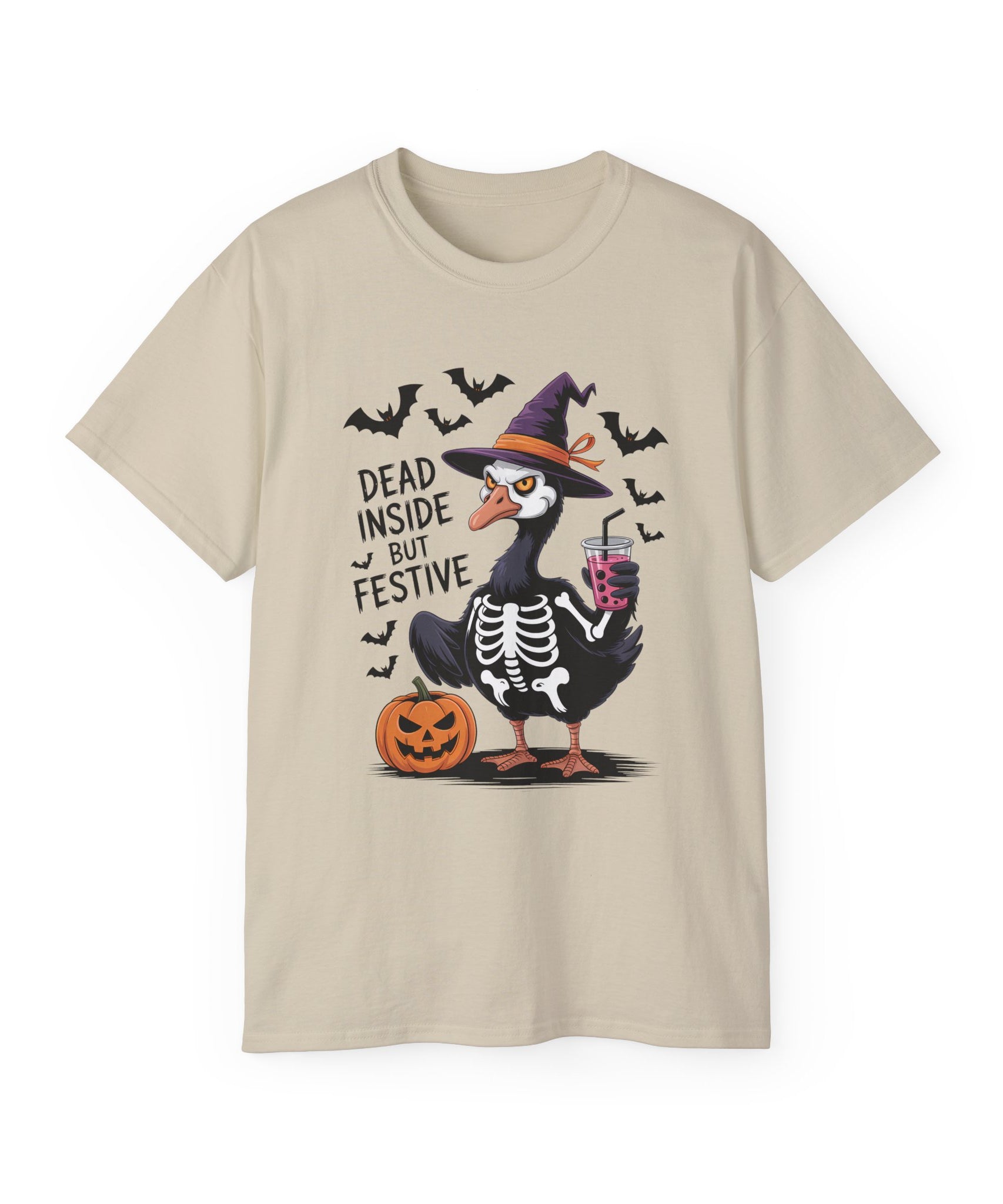 Halloween Skeleton Goose Tee - Festive T-Shirt | Gallory Hive