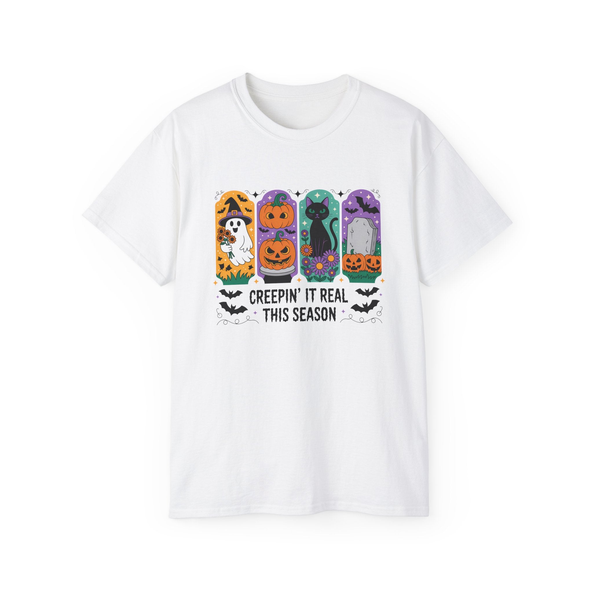 Halloween Vibes Ghost & Pumpkin Tee | Gallory Hive
