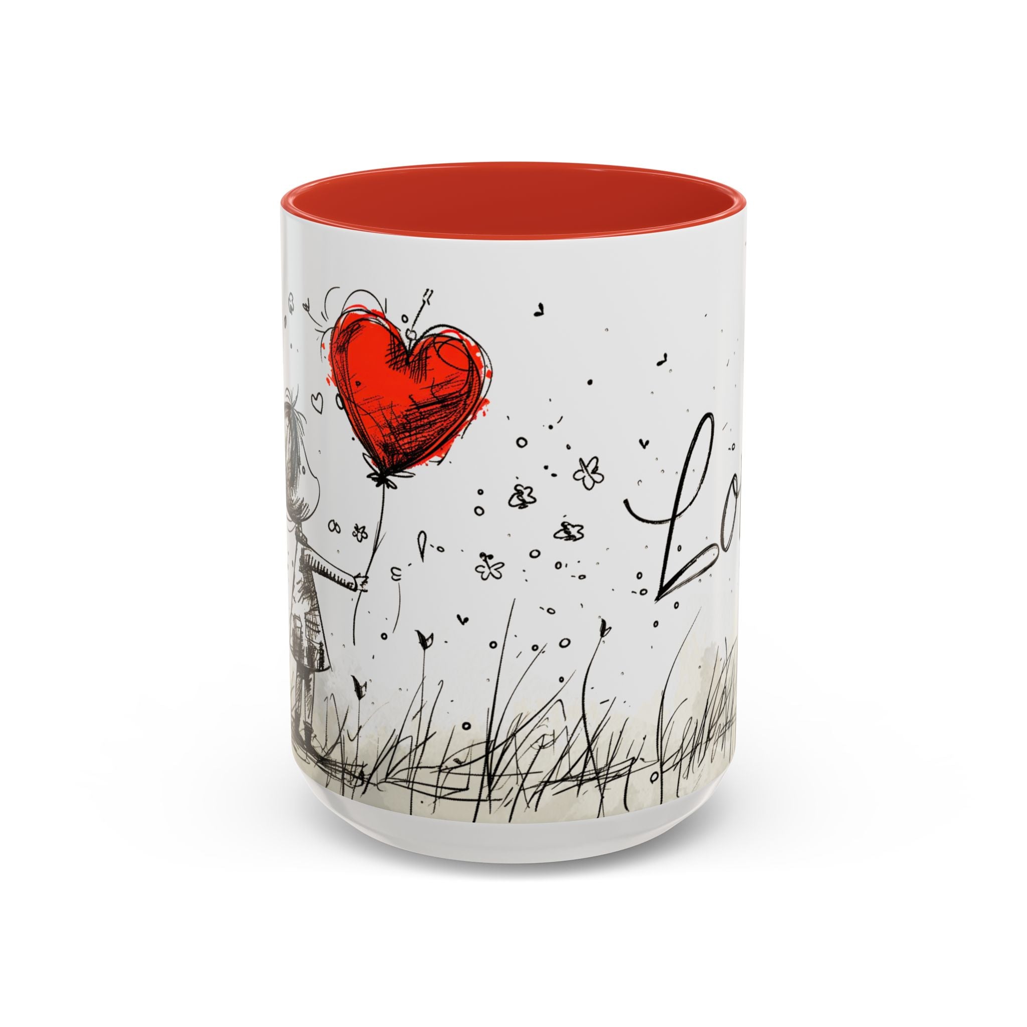 Love Heart Sketch Ceramic Coffee Mug | Gallory Hive