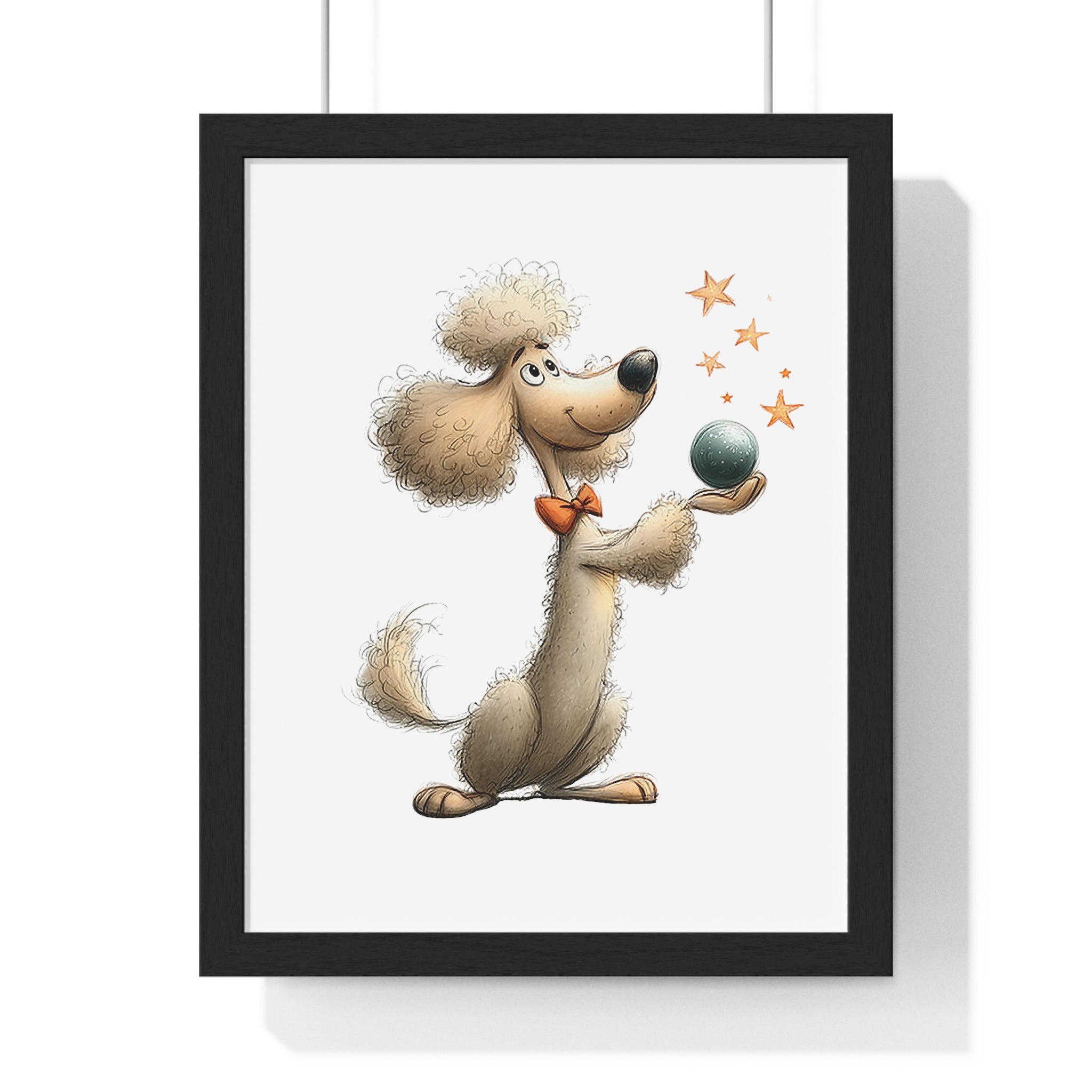 Whimsical Poodle with Magic Stars – Wooden Wall Frame Home Decor - Gallory Hive
