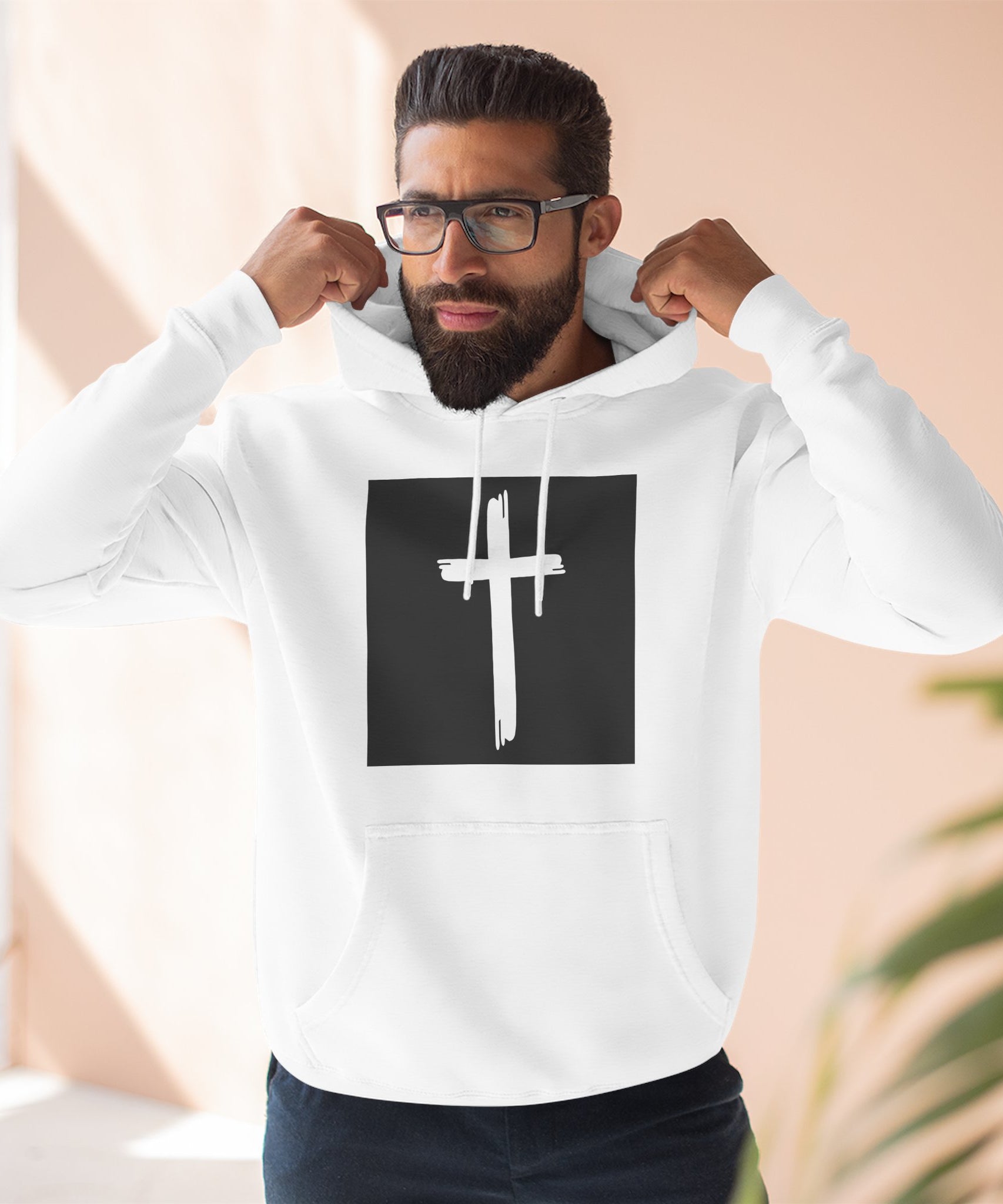Faith-Inspired Fleece Hoodie, Comfortable Hoodie, Spiritual Gift, Cross Design, Inspirational Fashion, Cozy & Stylish - Gallory Hive