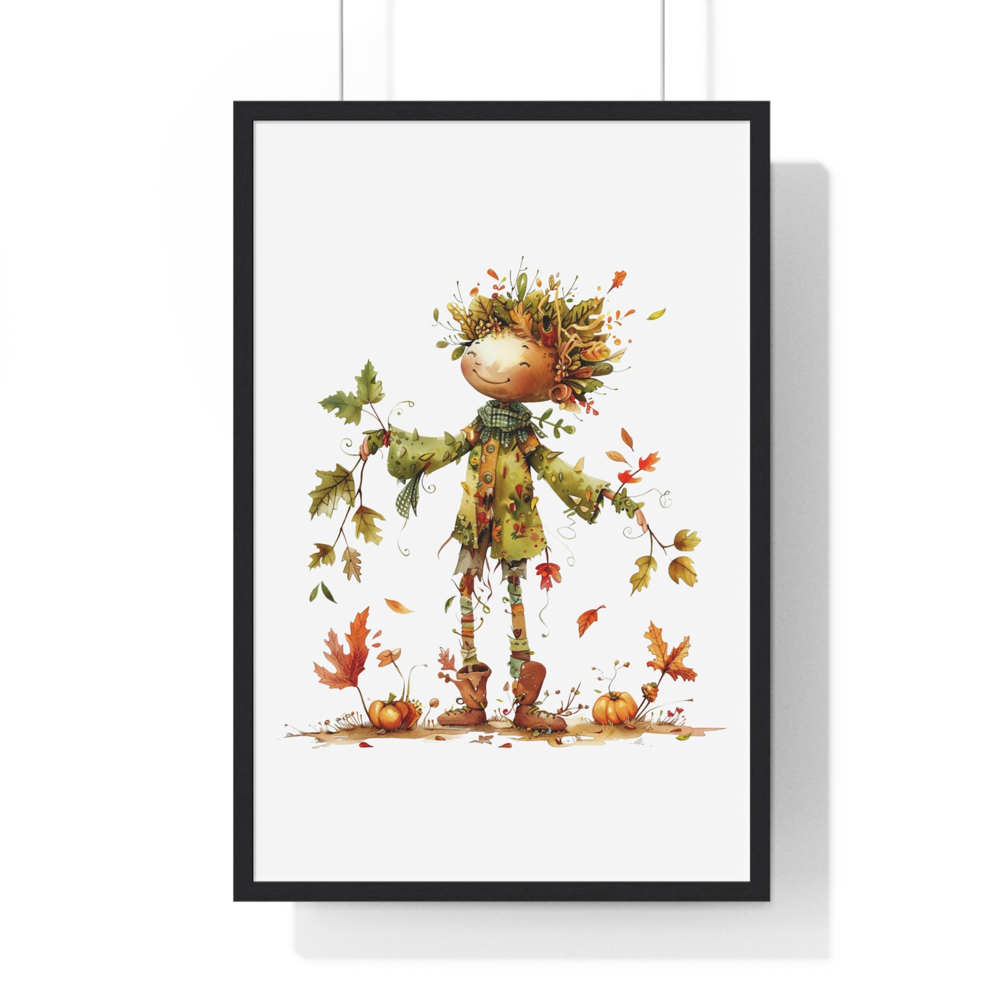 Cheerful Autumn Spirit Wooden Framed Wall Art