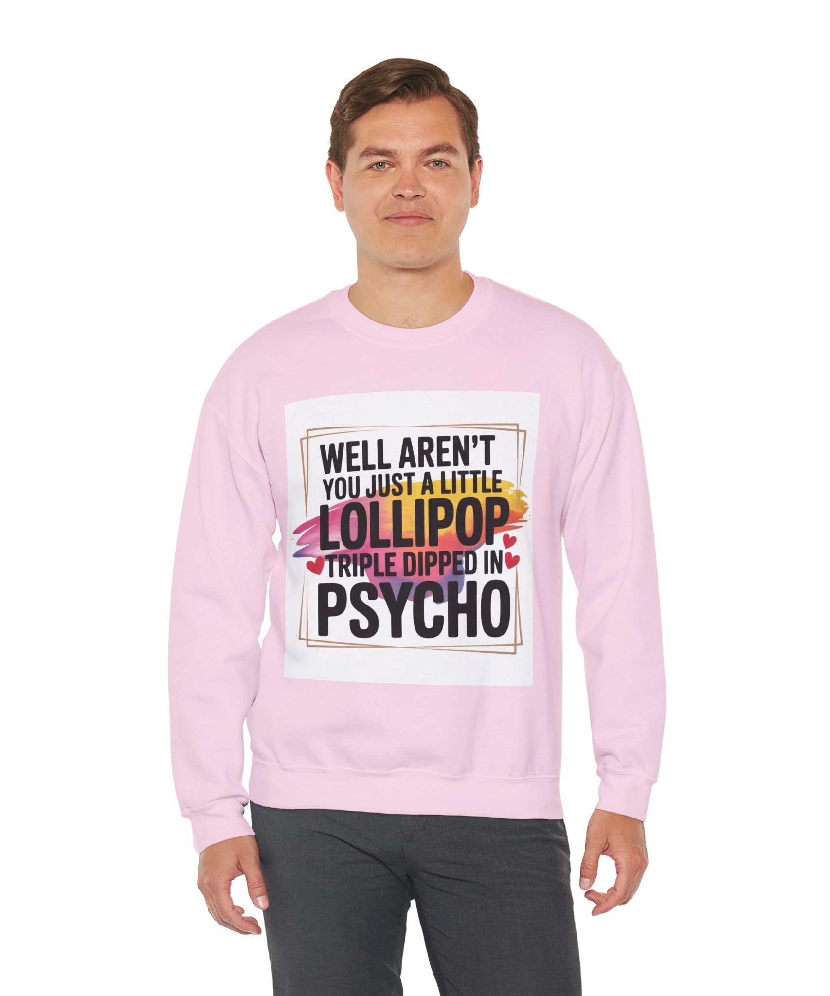 Psycho Lollipop Sweatshirt | Fun Casual Crewneck, Gift for Friends, Humor Apparel, Everyday Wear, Unique Fashion - Gallory Hive