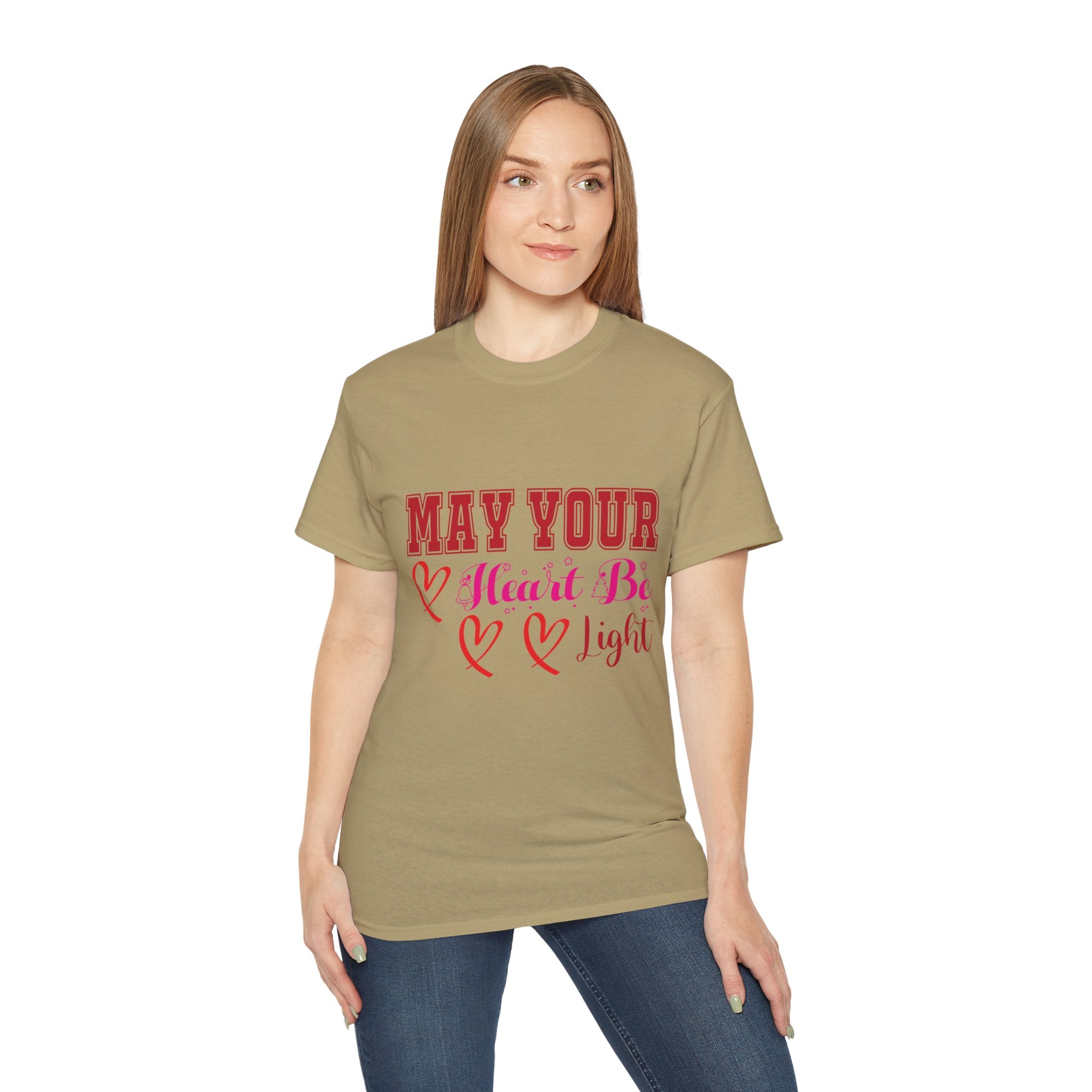 May Your Heart Be Light Christmas T-Shirt | Gallory Hive