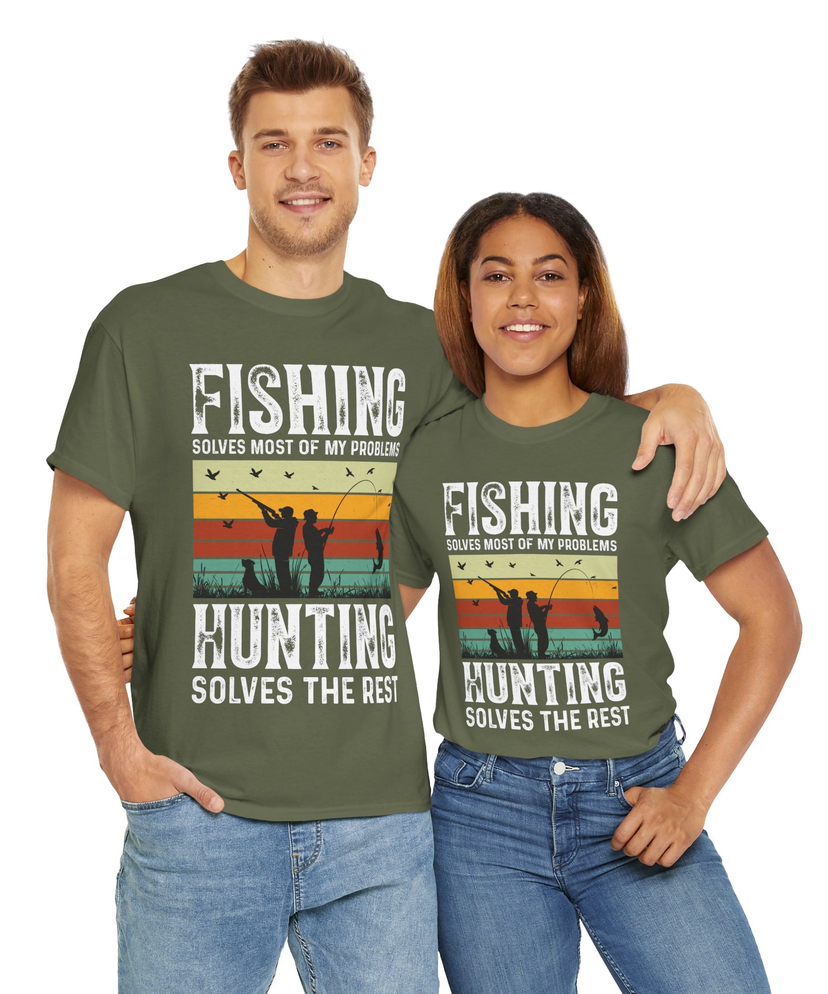 Funny Hunt and Fish Shirt for Men