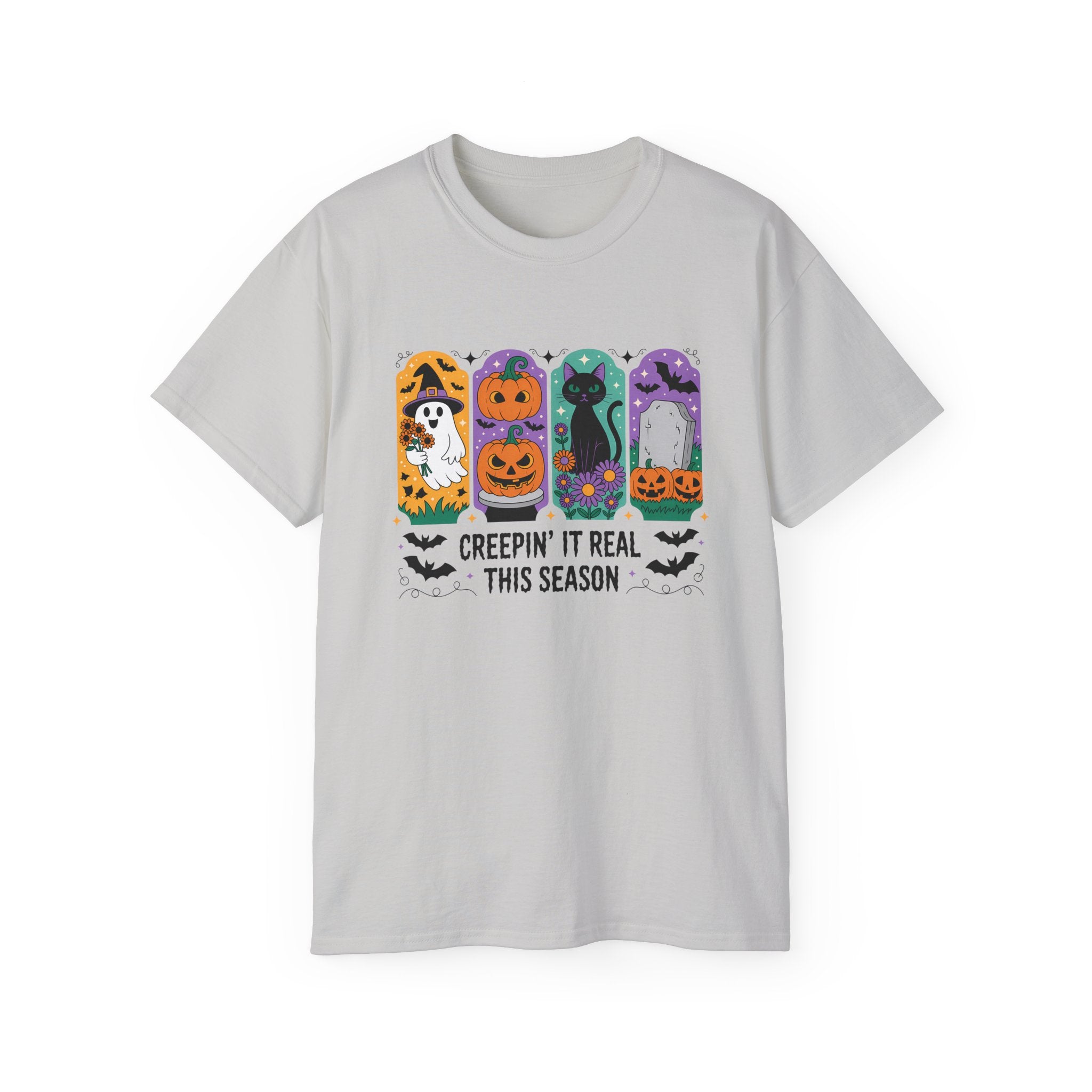 Halloween Vibes Ghost & Pumpkin Tee | Gallory Hive