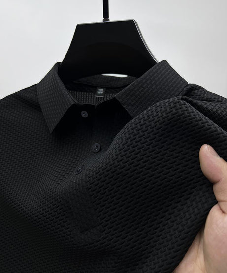 Men’s Textured Grey Polo Shirt – Modern Fit