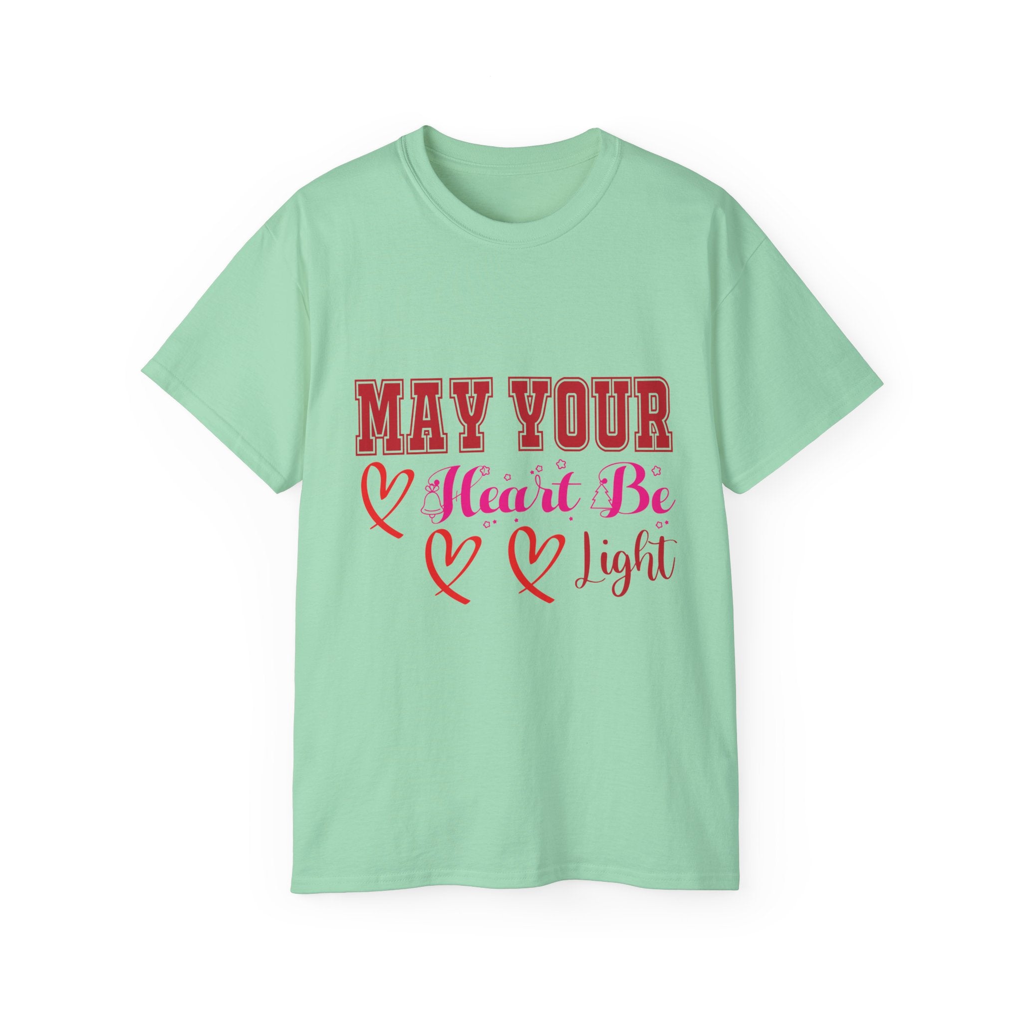 May Your Heart Be Light Christmas T-Shirt | Gallory Hive