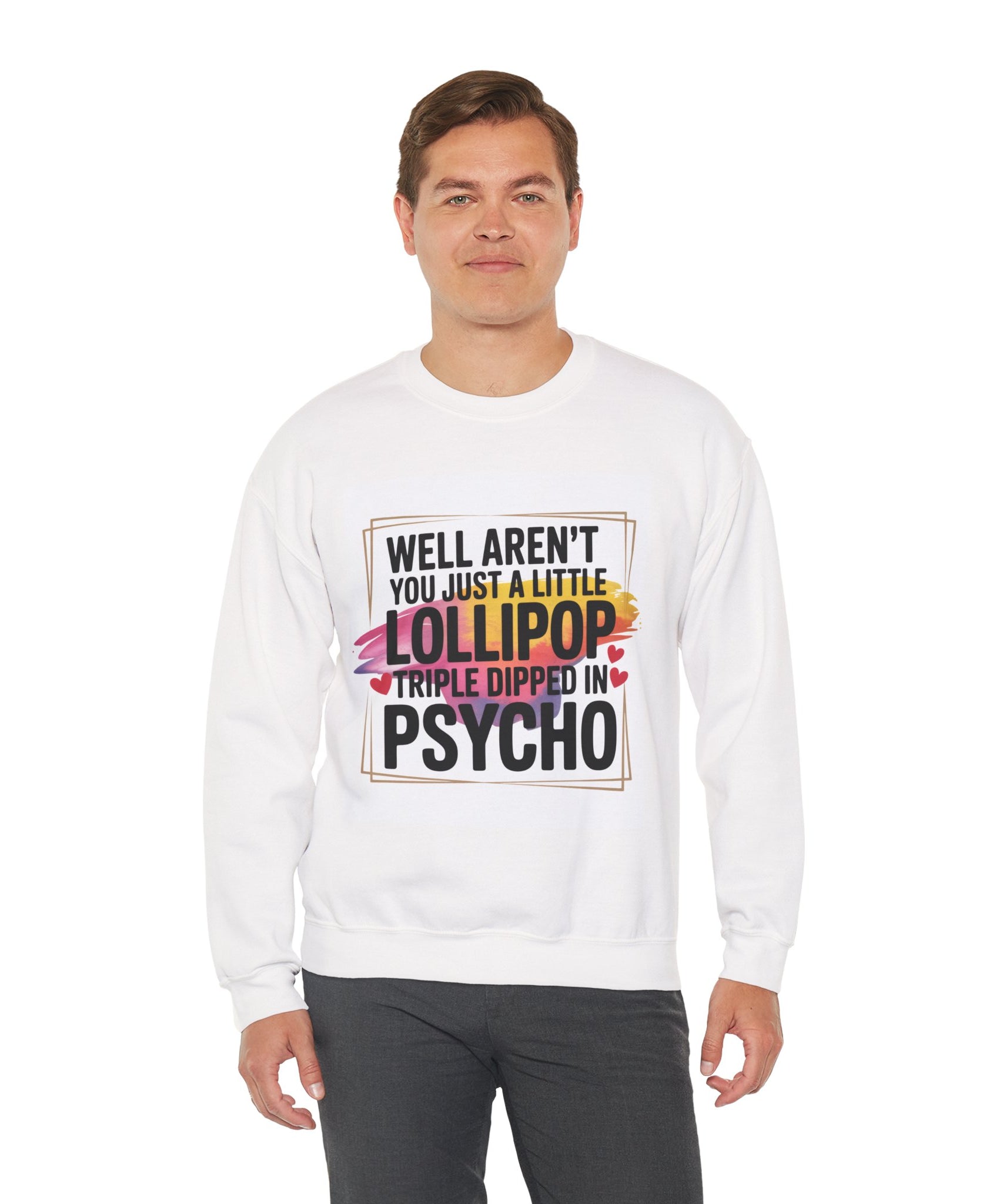 Psycho Lollipop Sweatshirt | Fun Casual Crewneck, Gift for Friends, Humor Apparel, Everyday Wear, Unique Fashion - Gallory Hive