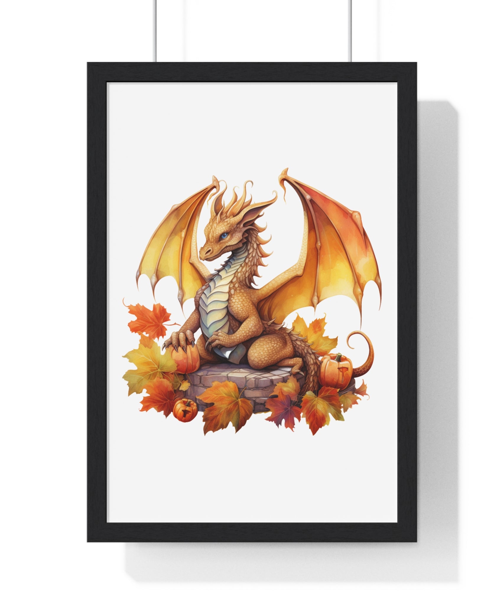 Autumn Dragon Wall Art – Fantasy Fall Decor with Pumpkins | Gallory Hive