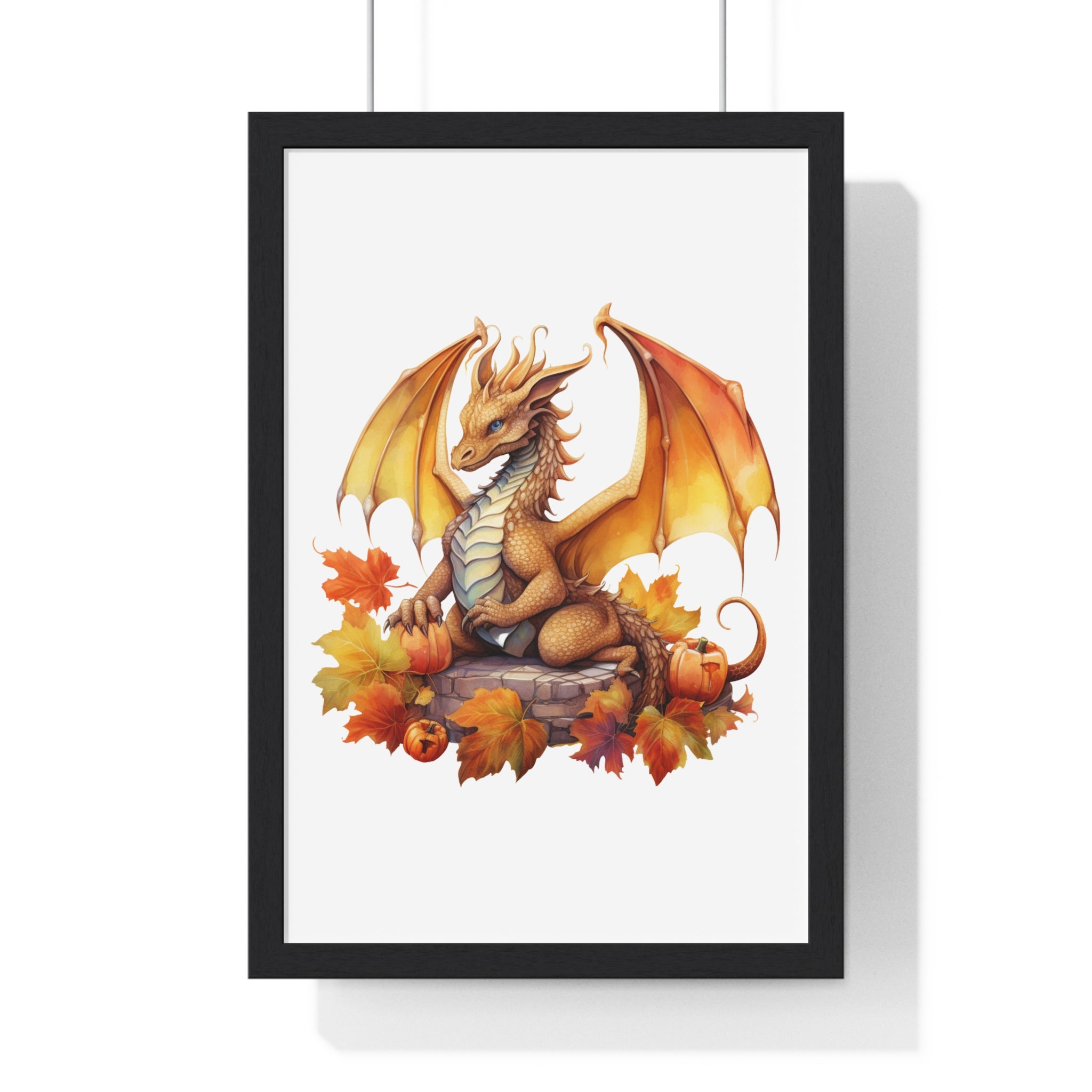 Autumn Dragon Wall Art – Fantasy Fall Decor with Pumpkins | Gallory Hive