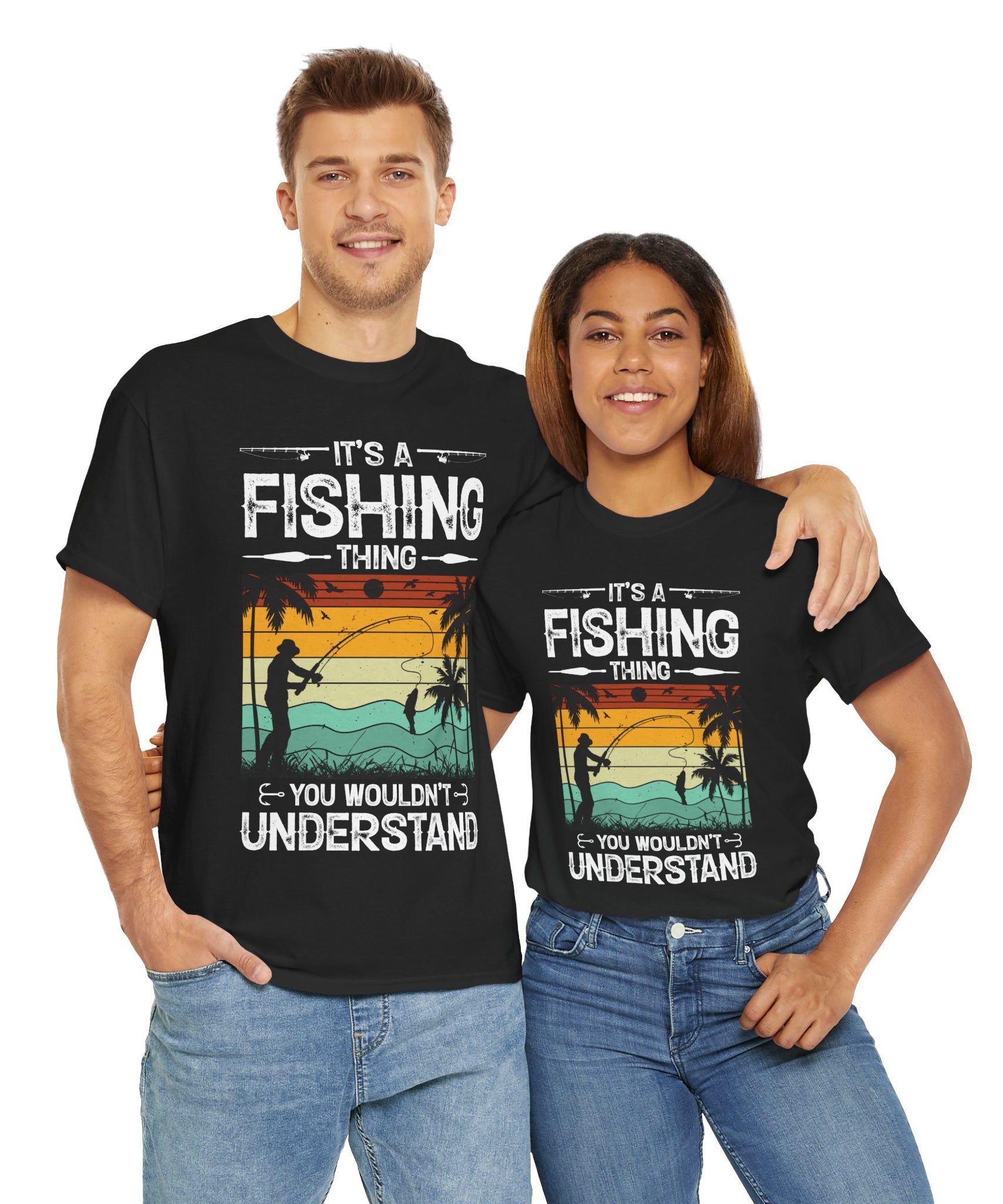 Funny Fishing Shirt – Vintage Sunset Design