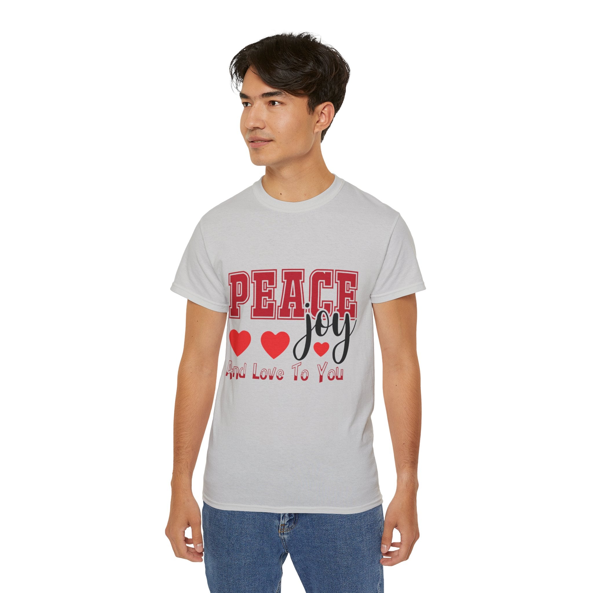 Peace, Joy & Love Retro Christmas T-Shirt | Gallory Hive