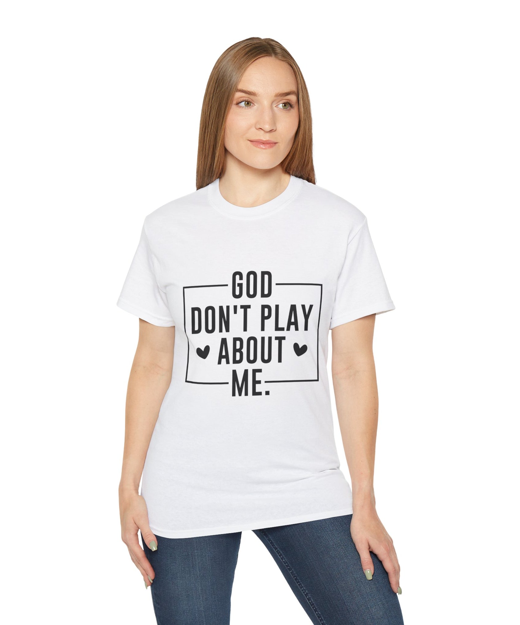 Unisex God don't play about me Tee - Inspirational Casual Wear, Christian T-Shirt, Motivational Gift, Faith-Based Apparel, Everyday Comfort - Gallory Hive