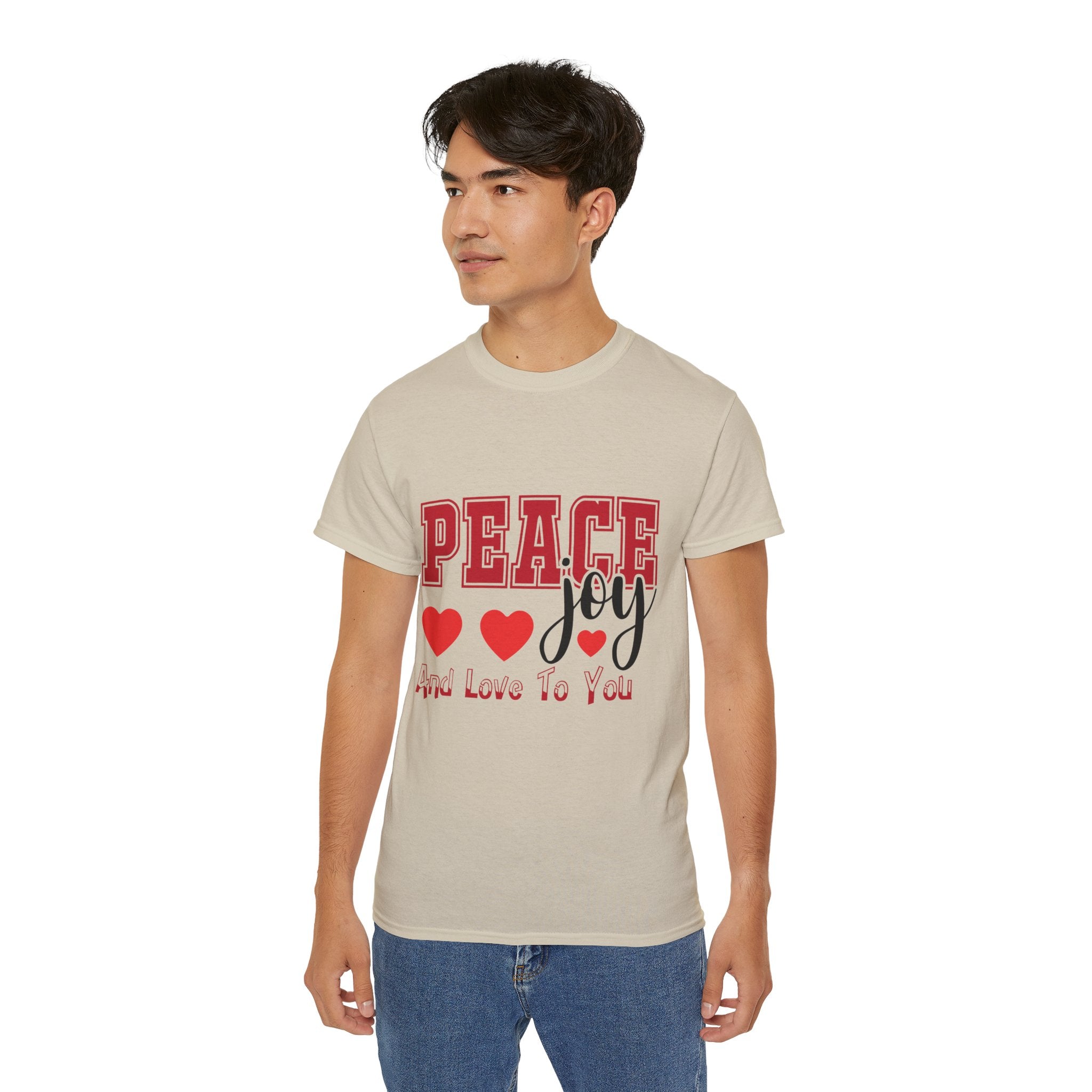 Peace, Joy & Love Retro Christmas T-Shirt | Gallory Hive