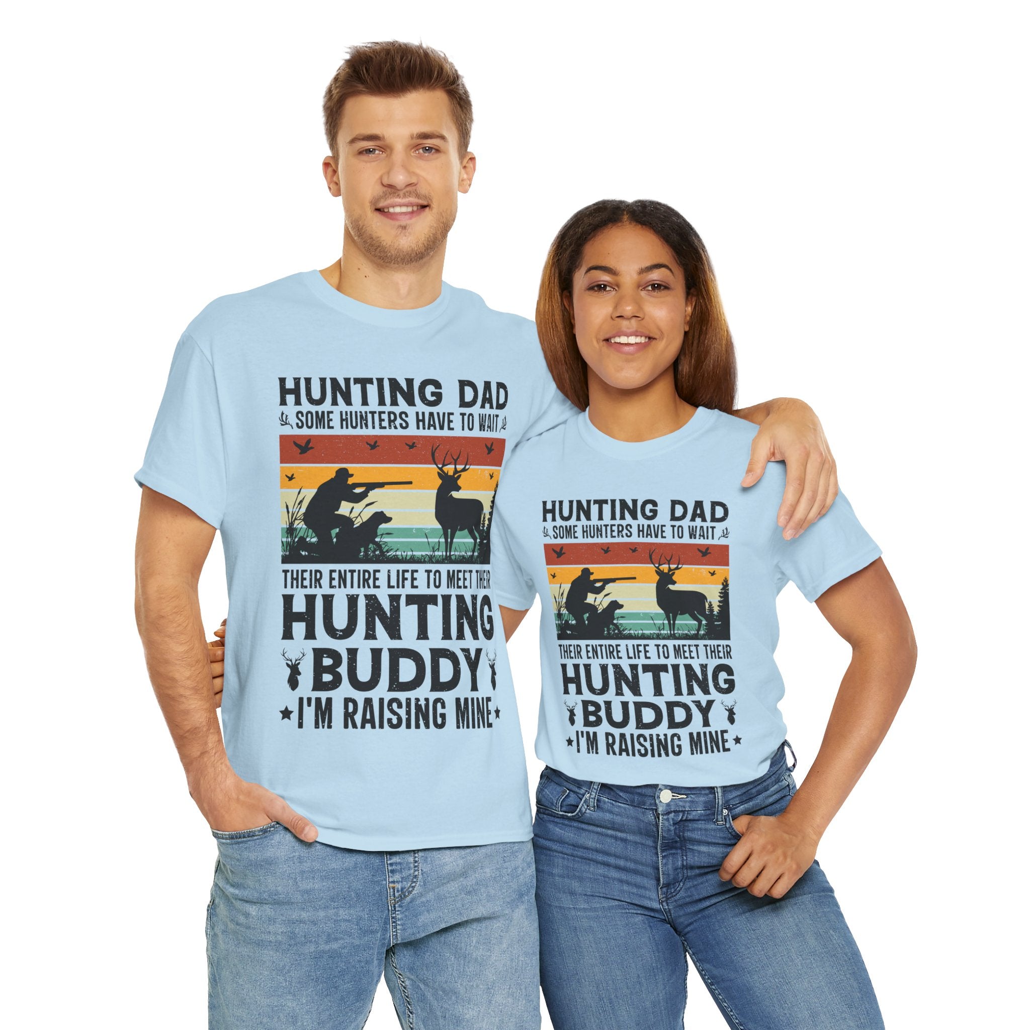 Retro Hunter Tee – Dog, Deer & Rifle Scene