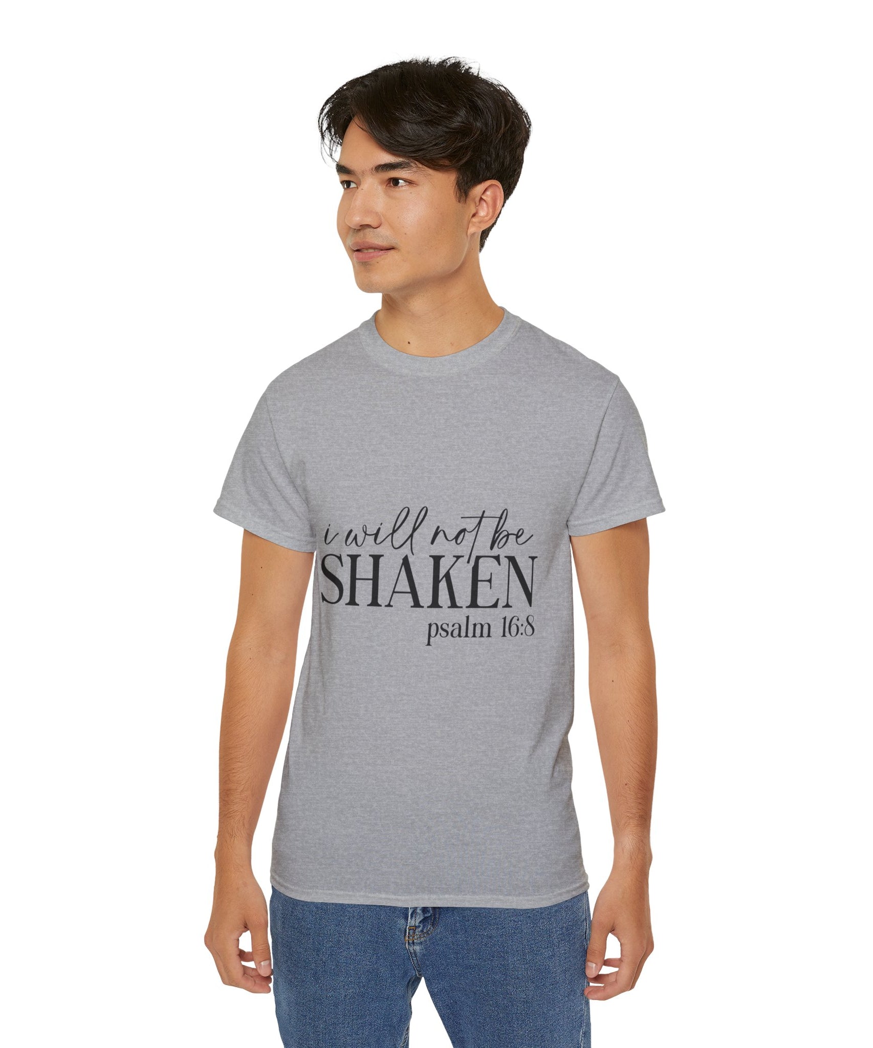 Unisex I will not be shaken Tee - Inspirational Casual Wear, Christian T-Shirt, Motivational Gift, Faith-Based Apparel, Everyday Comfort - Gallory Hive