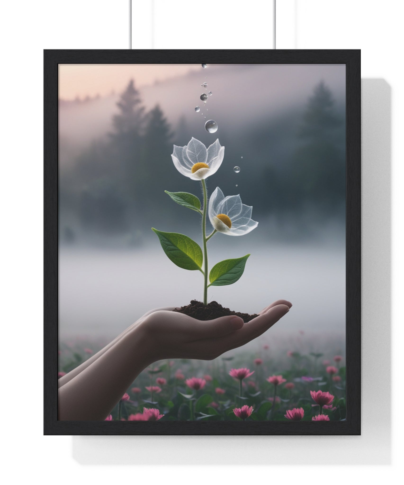 Vertical Framed Poster - Floral Growth Inspirational Wall Art, Botanical Decor, Nature Lovers Gift, Modern Aesthetic, Home Office Decoration - Gallory Hive