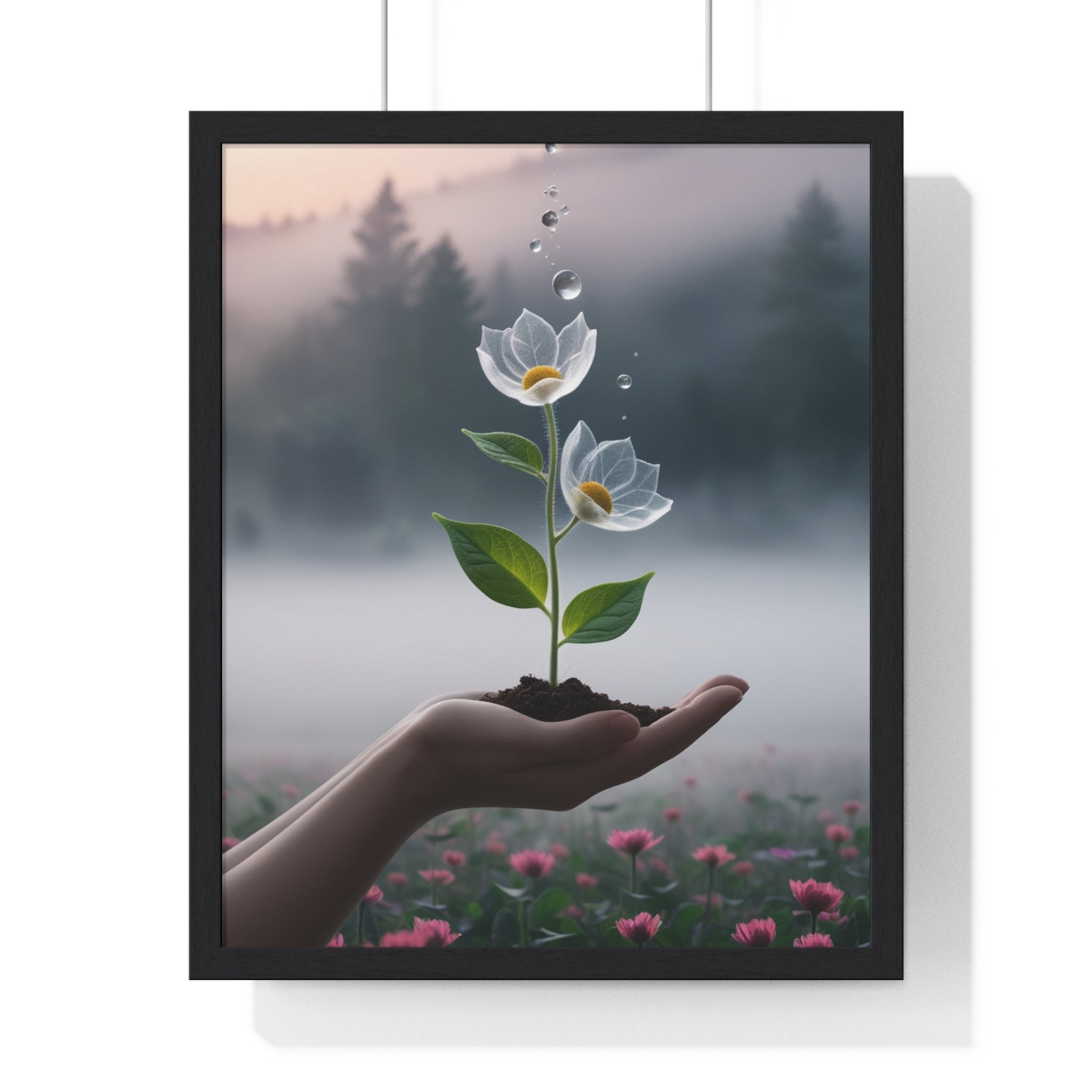 Vertical Framed Poster - Floral Growth Inspirational Wall Art, Botanical Decor, Nature Lovers Gift, Modern Aesthetic, Home Office Decoration - Gallory Hive