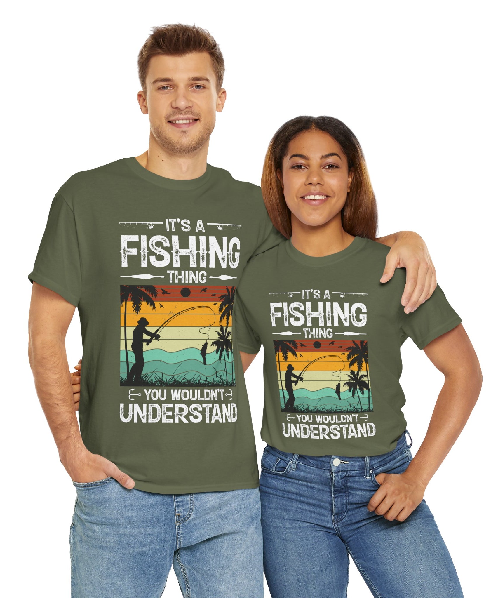 Funny Fishing Shirt – Vintage Sunset Design