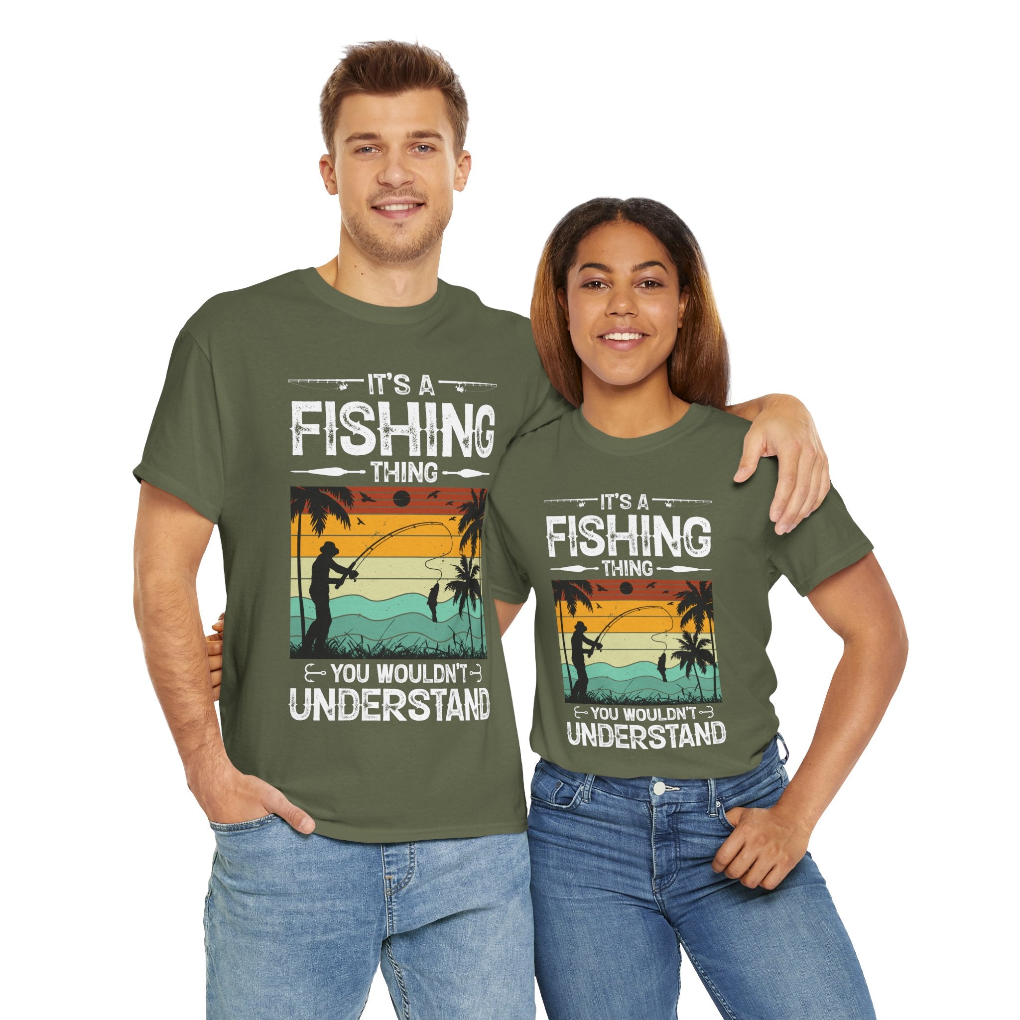 Funny Fishing Shirt – Vintage Sunset Design