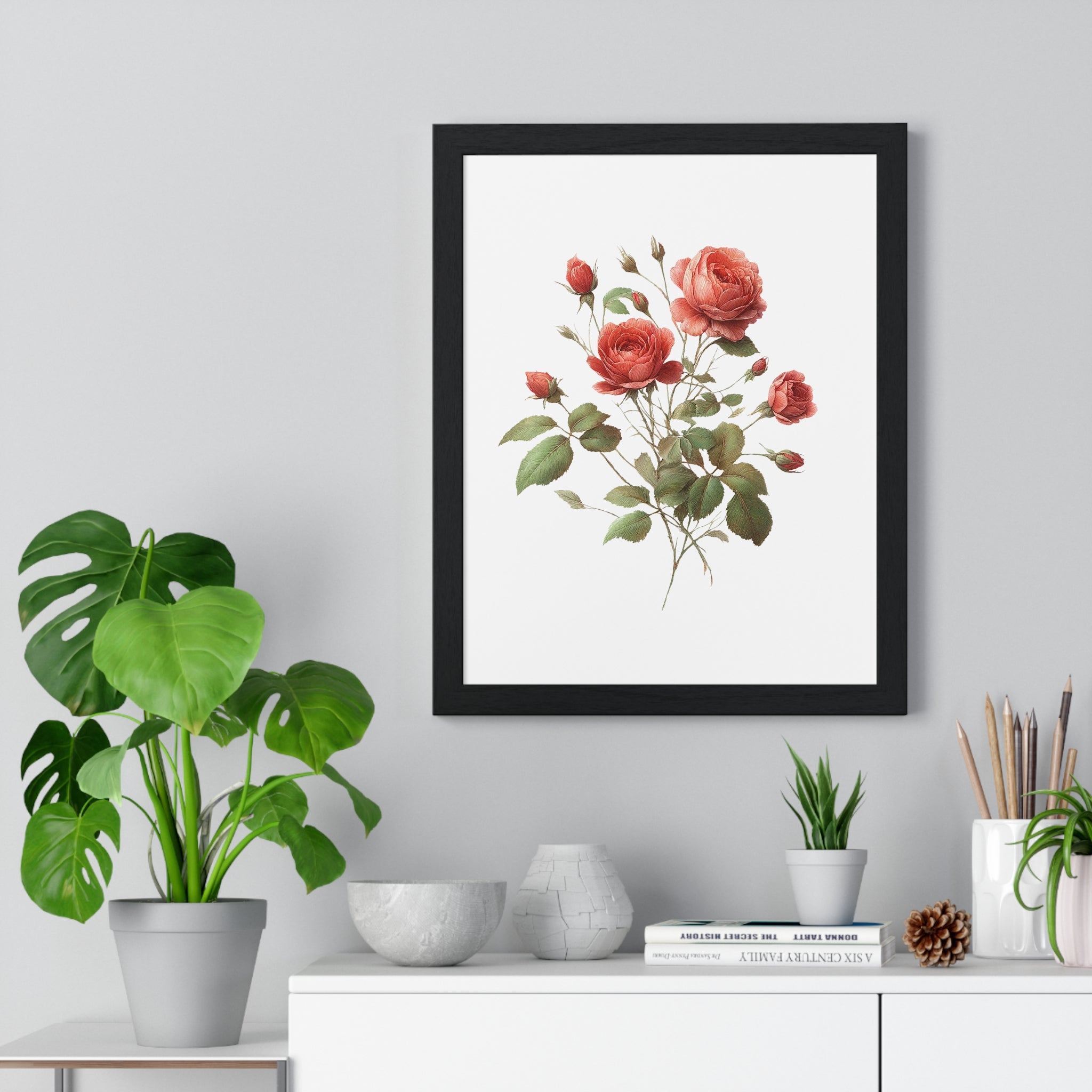Birth Month Flower Wall Decor – June Rose Art | Gallory Hive