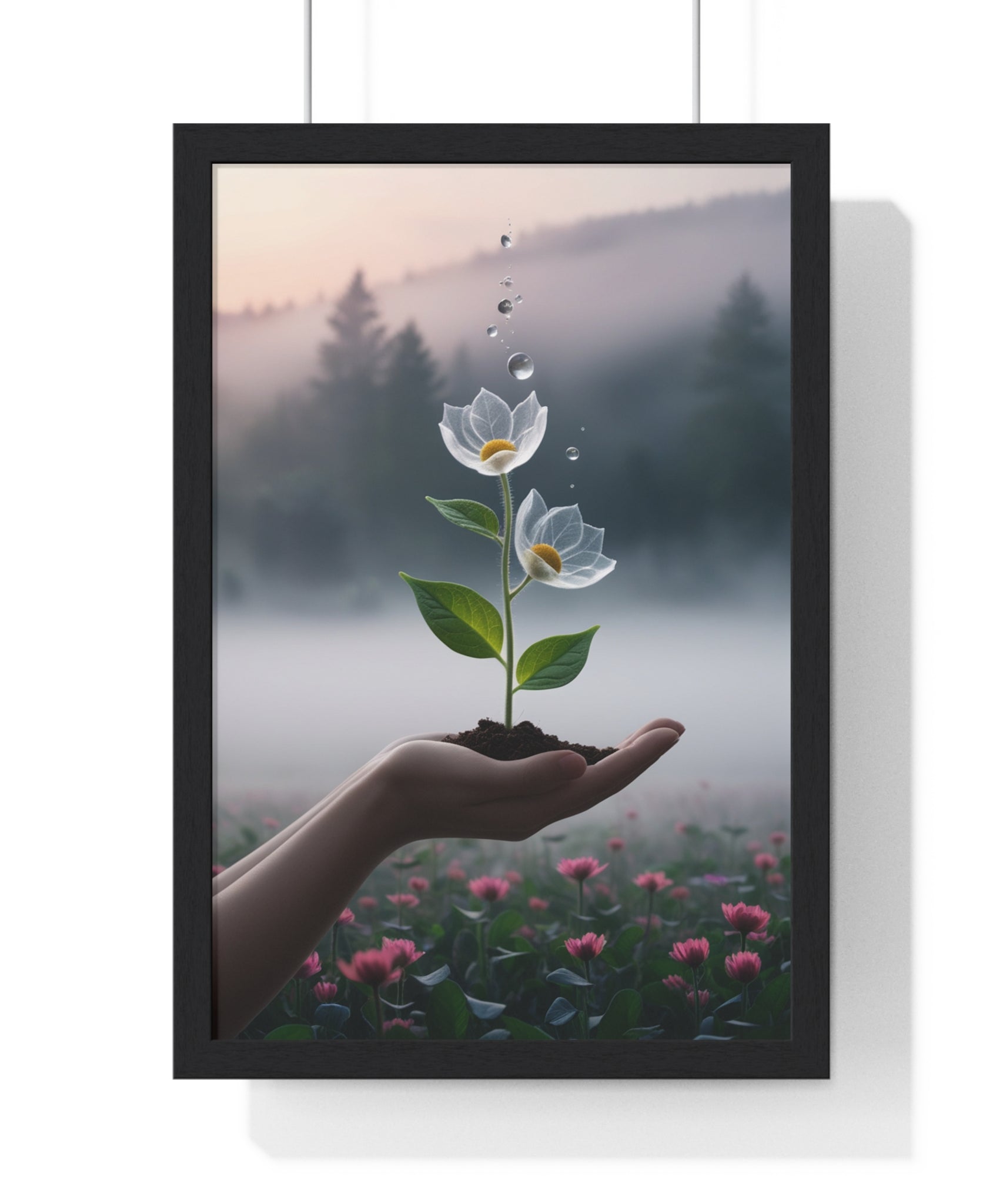 Vertical Framed Poster - Floral Growth Inspirational Wall Art, Botanical Decor, Nature Lovers Gift, Modern Aesthetic, Home Office Decoration - Gallory Hive