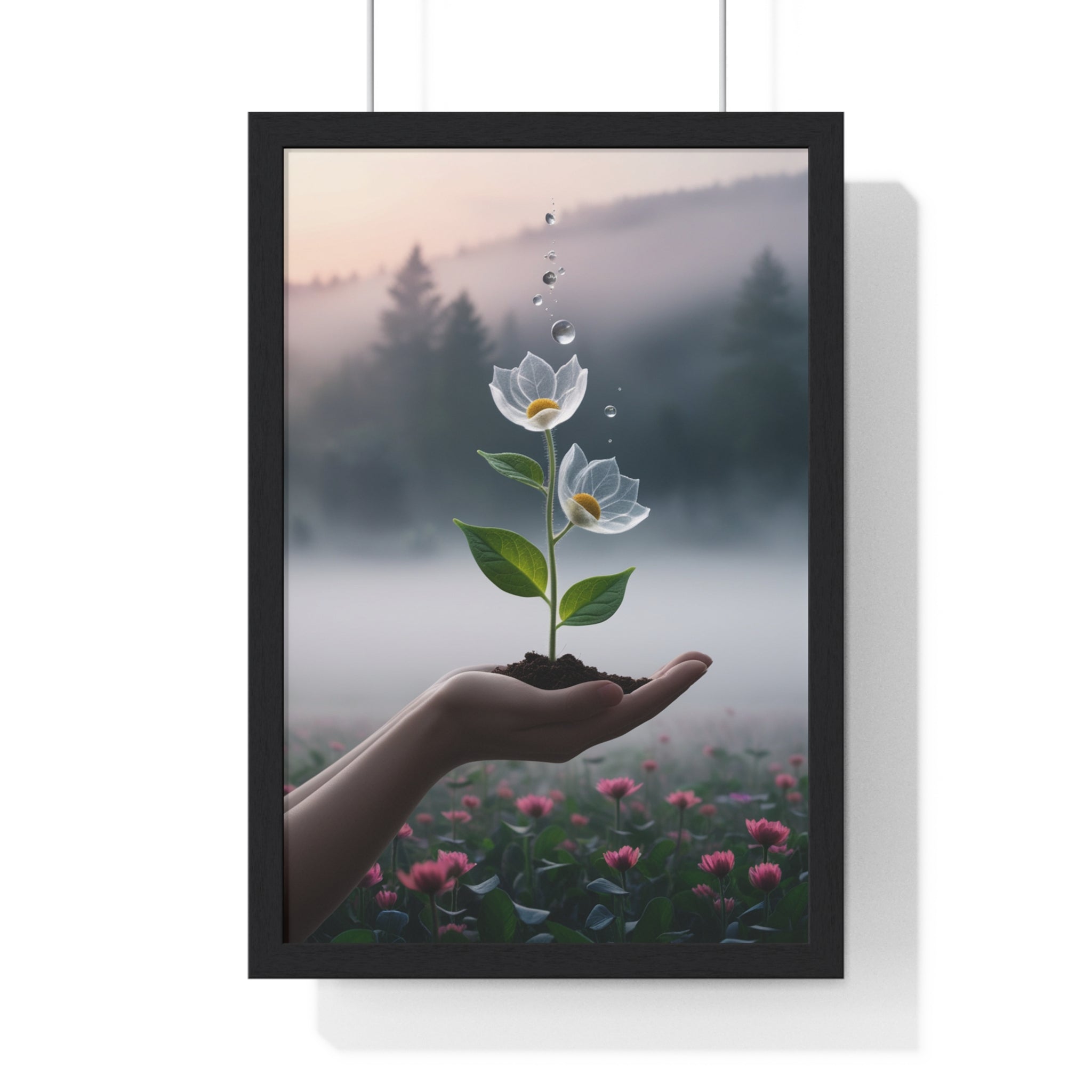 Vertical Framed Poster - Floral Growth Inspirational Wall Art, Botanical Decor, Nature Lovers Gift, Modern Aesthetic, Home Office Decoration - Gallory Hive