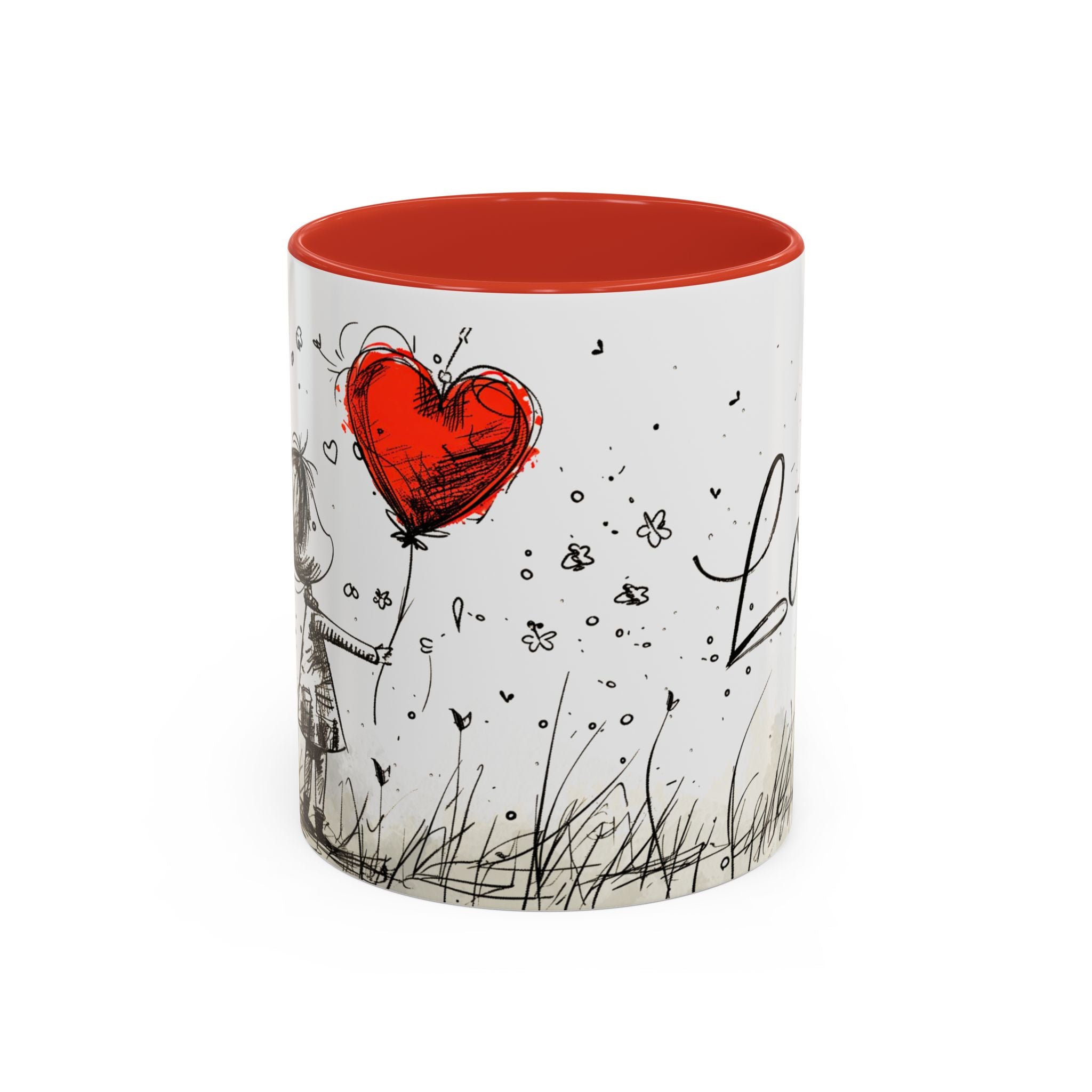 Love Heart Sketch Ceramic Coffee Mug | Gallory Hive