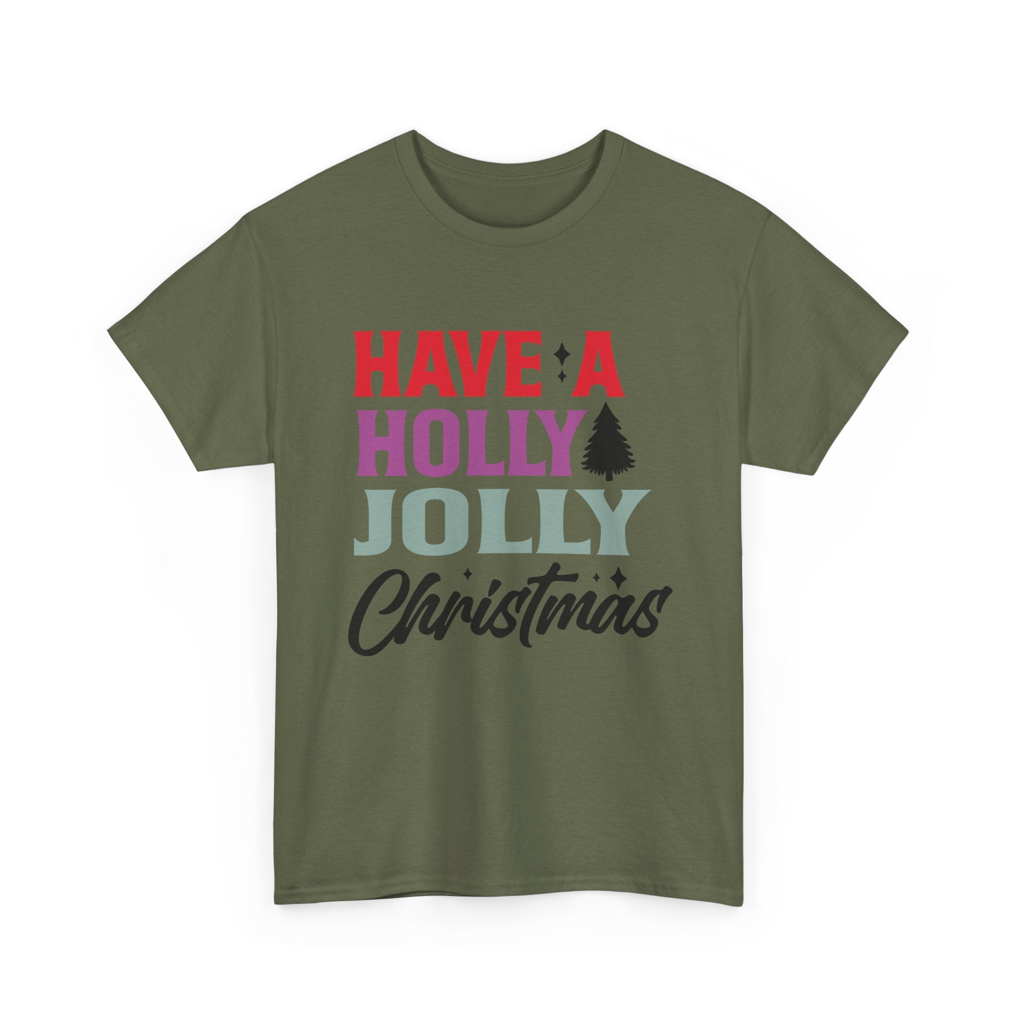 Festive Holly Jolly Christmas Graphic Tee | Gallory Hive