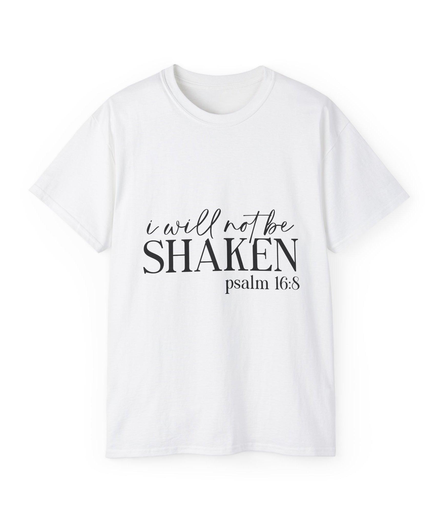 Unisex I will not be shaken Tee - Inspirational Casual Wear, Christian T-Shirt, Motivational Gift, Faith-Based Apparel, Everyday Comfort - Gallory Hive