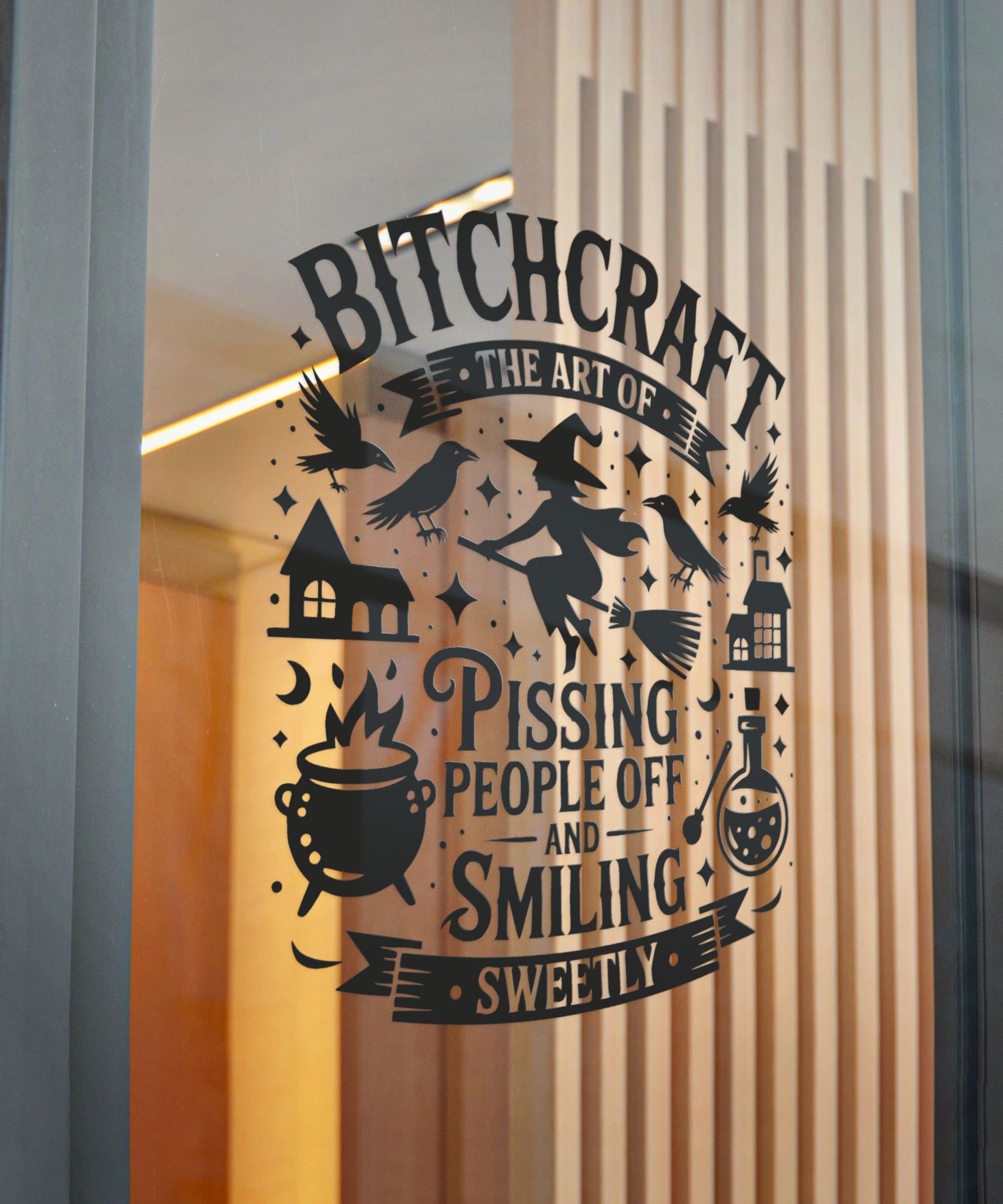 Die-Cut Stickers, Witchy Bitchcraft Decor - Halloween Gifts