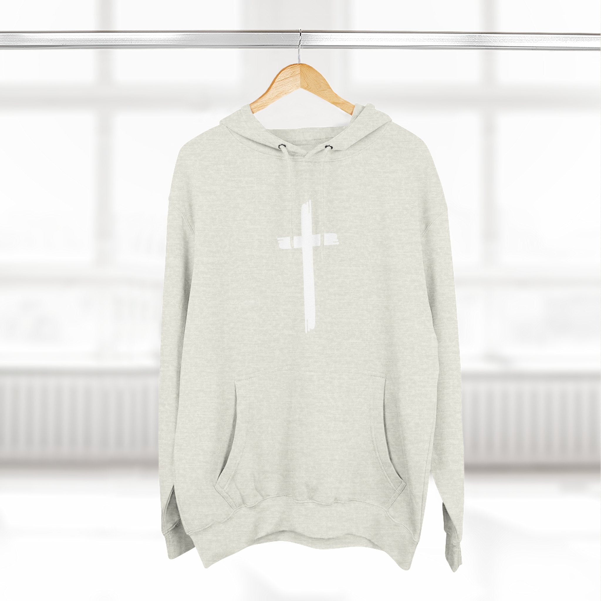 Faith-Inspired Fleece Hoodie, Comfortable Hoodie, Spiritual Gift, Cross Design, Inspirational Fashion, Cozy & Stylish