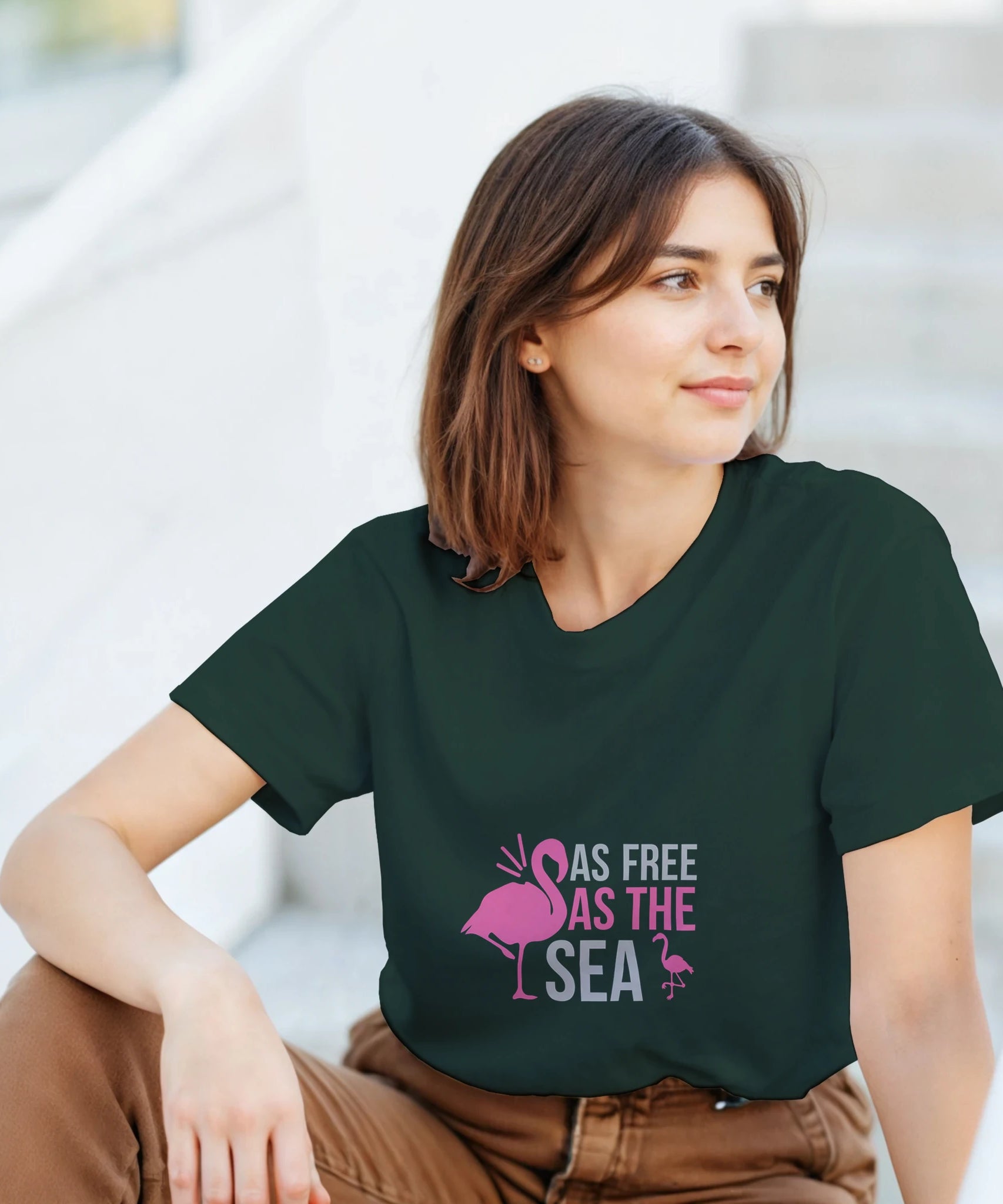Unisex Tee – As Free As The Sea Flamingo | Gallory Hive