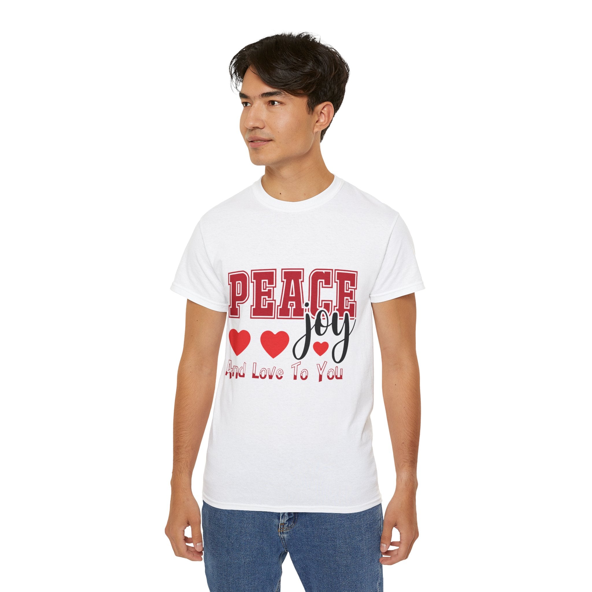 Peace, Joy & Love Retro Christmas T-Shirt | Gallory Hive