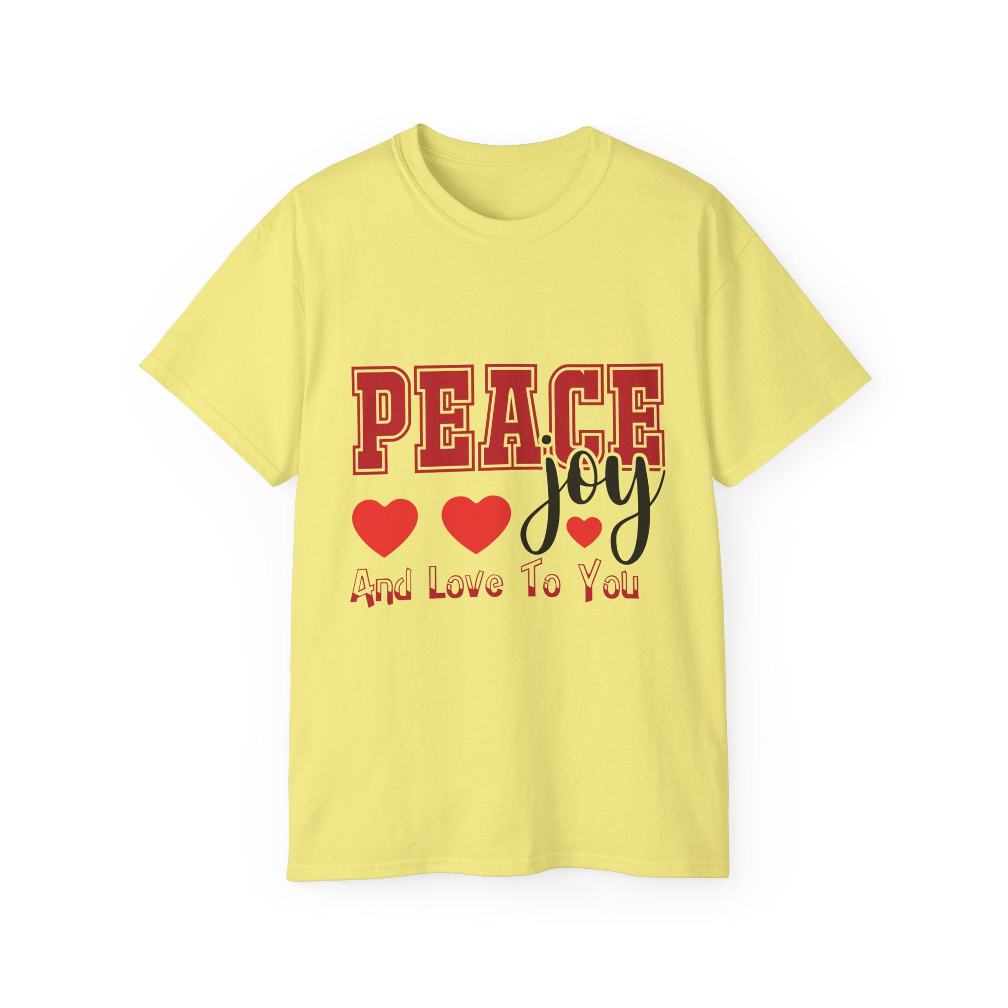 Peace, Joy & Love Retro Christmas T-Shirt | Gallory Hive