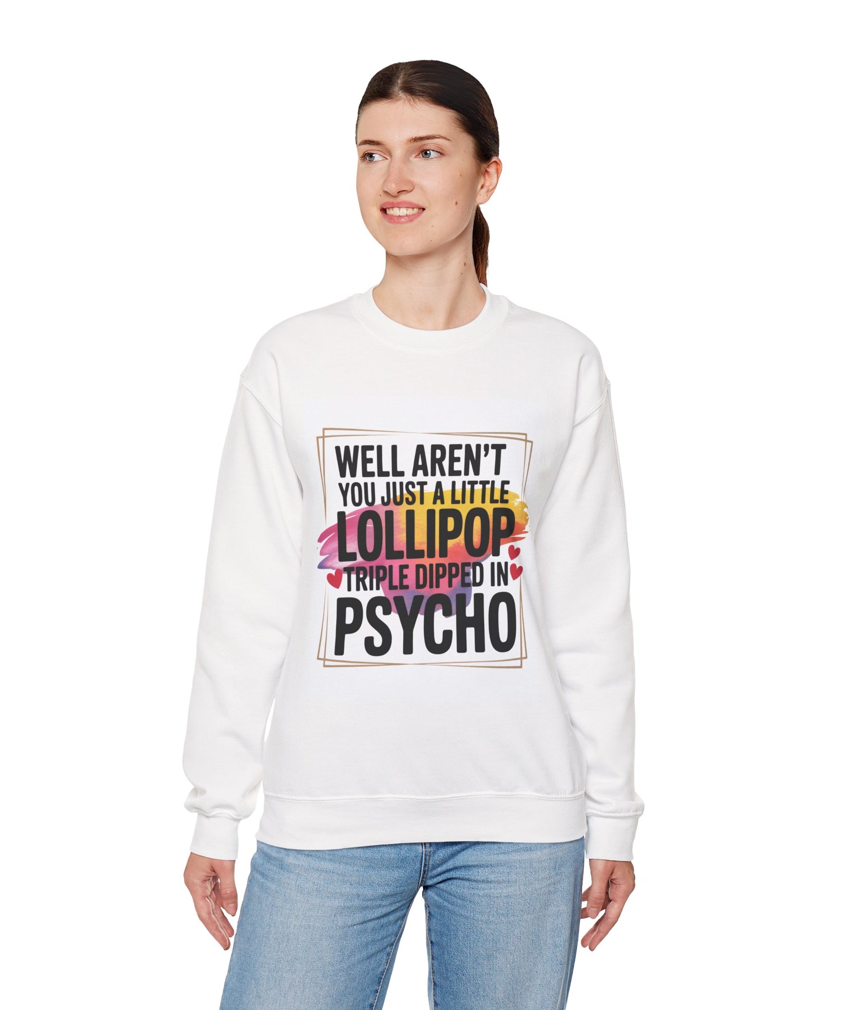 Psycho Lollipop Sweatshirt | Fun Casual Crewneck, Gift for Friends, Humor Apparel, Everyday Wear, Unique Fashion - Gallory Hive