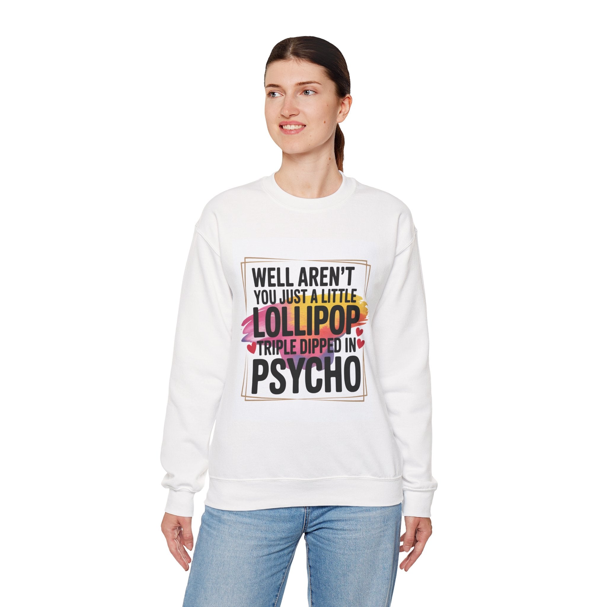 Psycho Lollipop Sweatshirt | Fun Casual Crewneck, Gift for Friends, Humor Apparel, Everyday Wear, Unique Fashion
