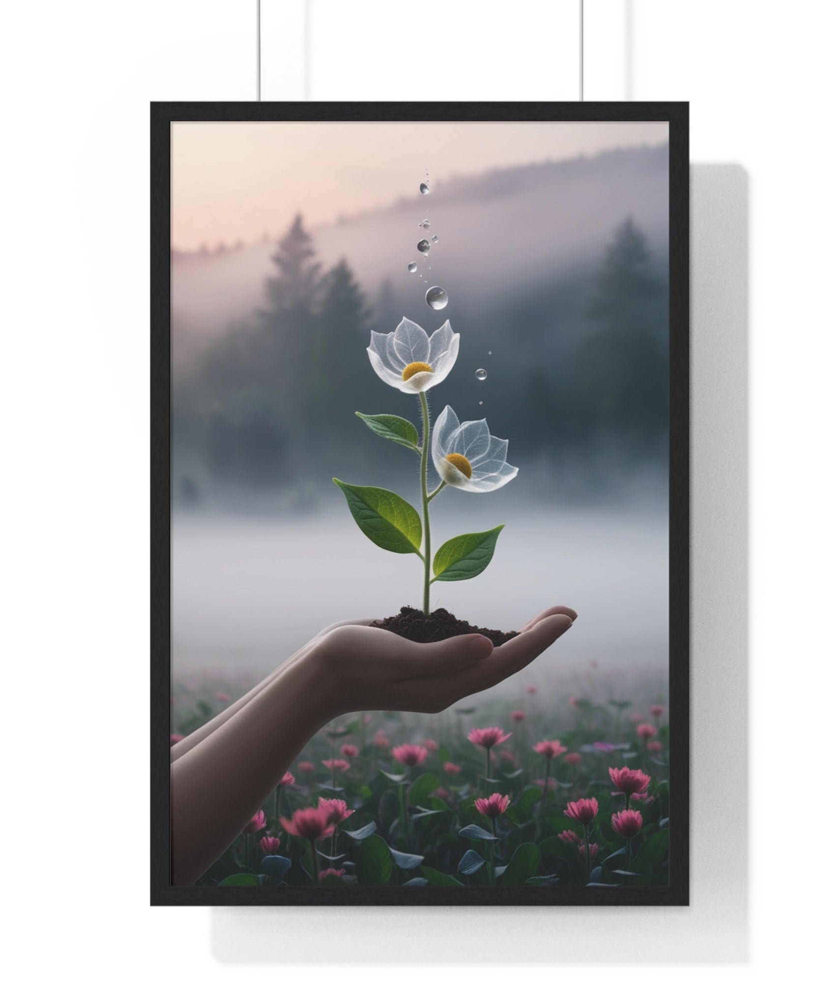 Vertical Framed Poster - Floral Growth Inspirational Wall Art, Botanical Decor, Nature Lovers Gift, Modern Aesthetic, Home Office Decoration - Gallory Hive