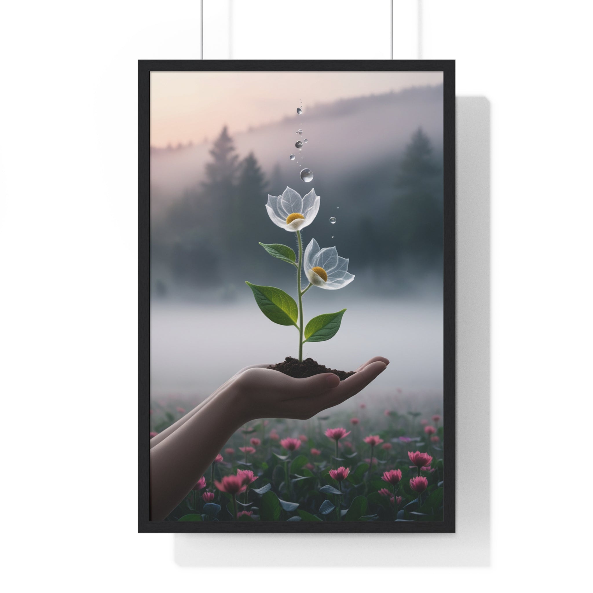 Vertical Framed Poster - Floral Growth Inspirational Wall Art, Botanical Decor, Nature Lovers Gift, Modern Aesthetic, Home Office Decoration - Gallory Hive
