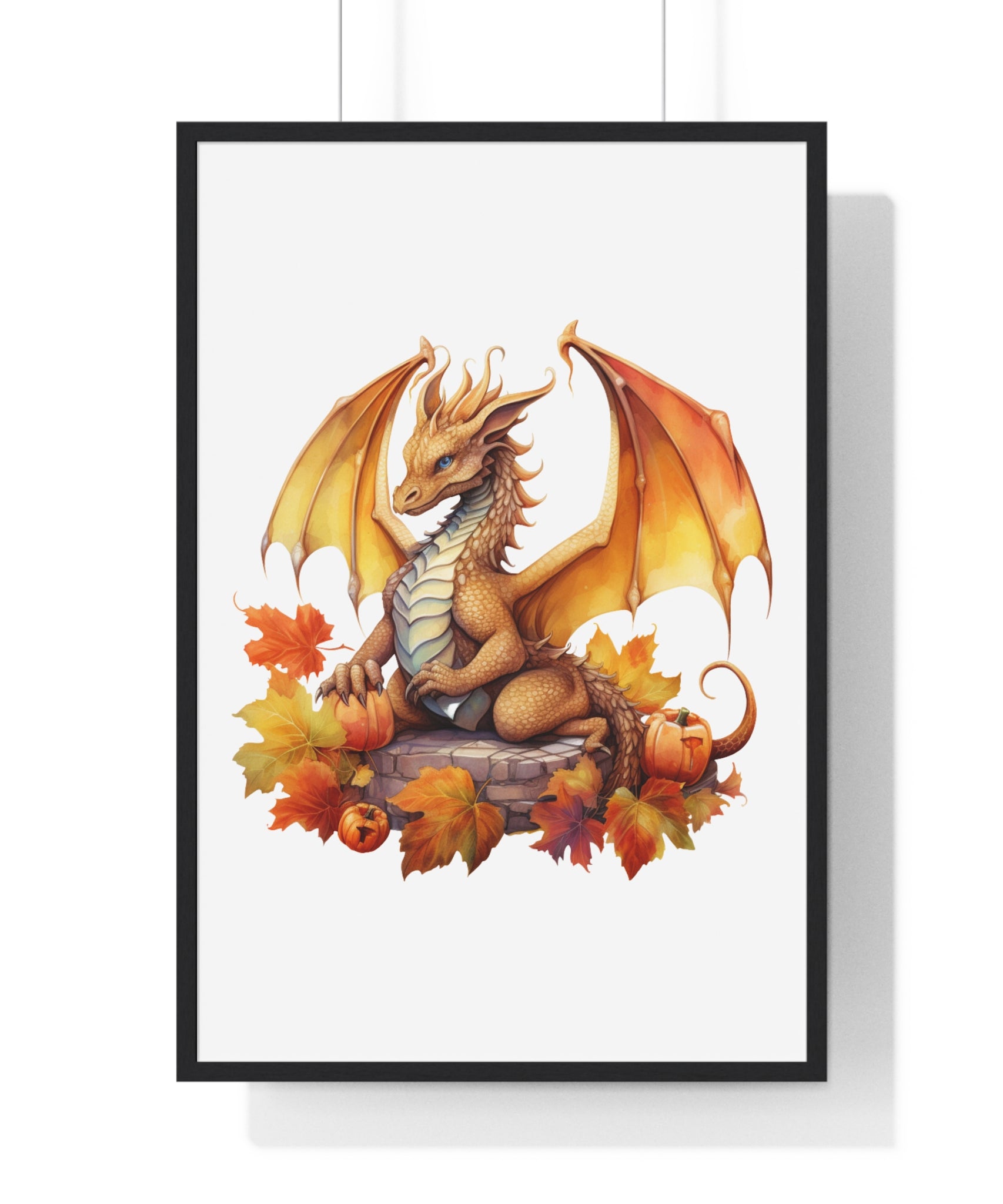 Autumn Dragon Wall Art – Fantasy Fall Decor with Pumpkins | Gallory Hive