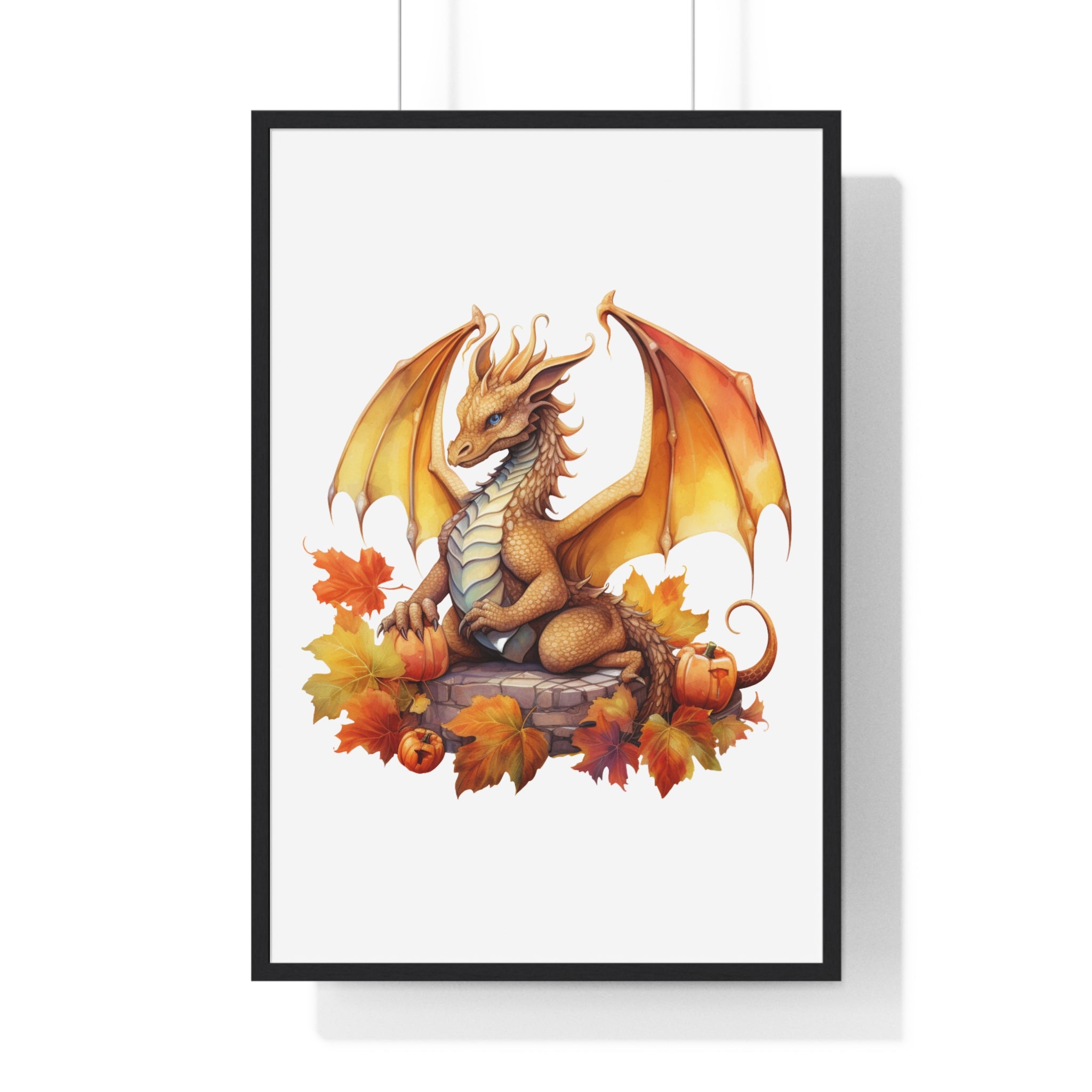 Autumn Dragon Wall Art – Fantasy Fall Decor with Pumpkins | Gallory Hive