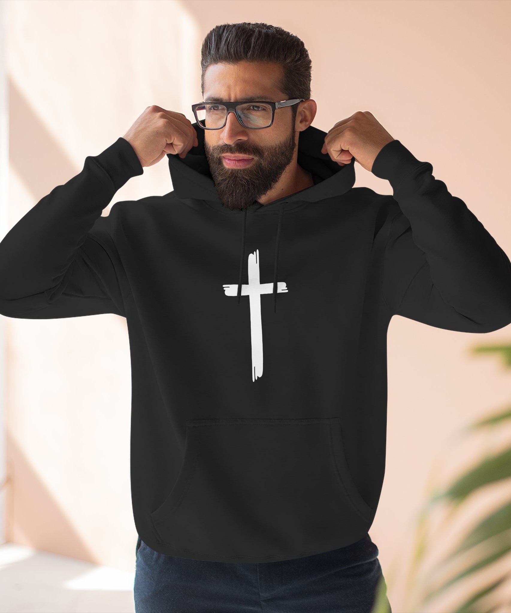 Faith-Inspired Fleece Hoodie, Comfortable Hoodie, Spiritual Gift, Cross Design, Inspirational Fashion, Cozy & Stylish - Gallory Hive