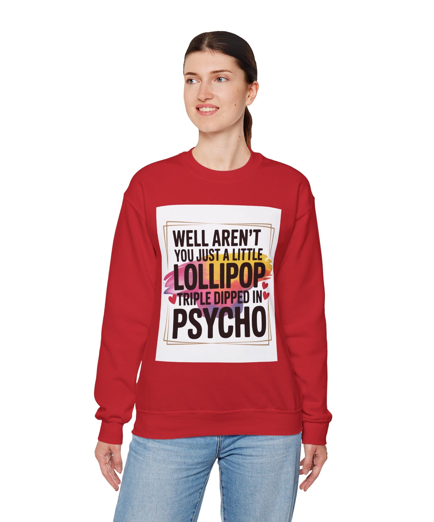 Psycho Lollipop Sweatshirt | Fun Casual Crewneck, Gift for Friends, Humor Apparel, Everyday Wear, Unique Fashion - Gallory Hive