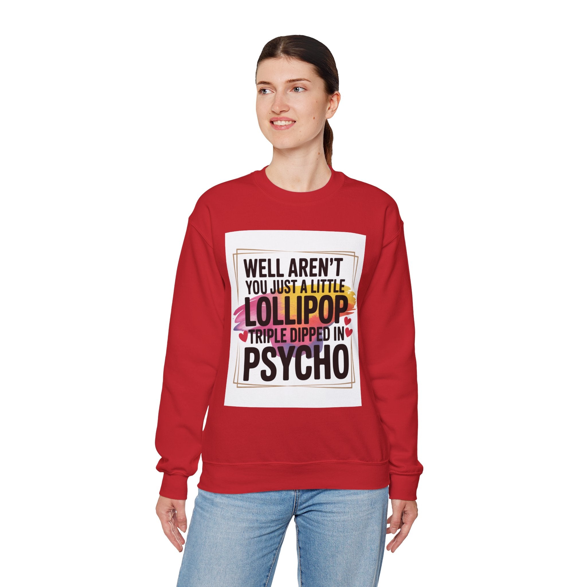 Psycho Lollipop Sweatshirt | Fun Casual Crewneck, Gift for Friends, Humor Apparel, Everyday Wear, Unique Fashion