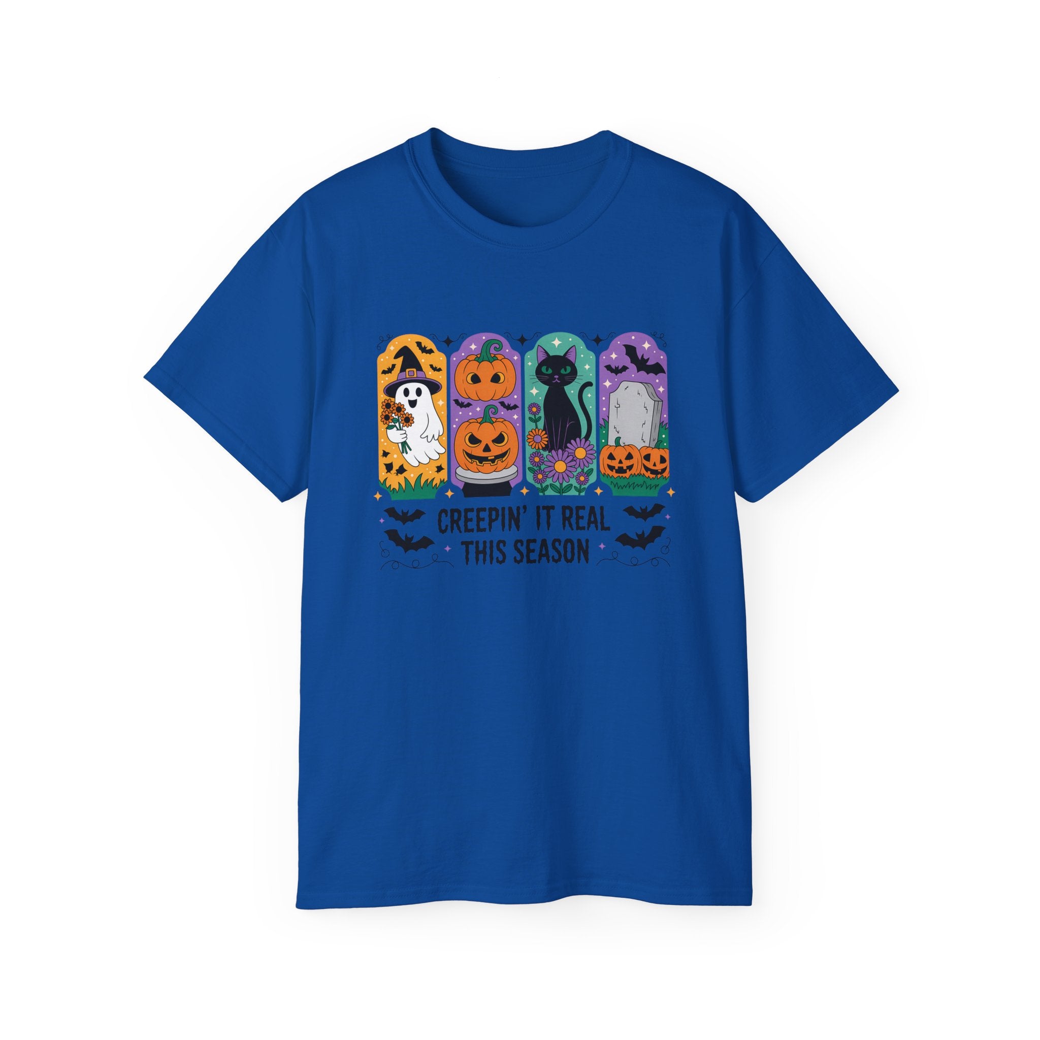 Halloween Vibes Ghost & Pumpkin Tee