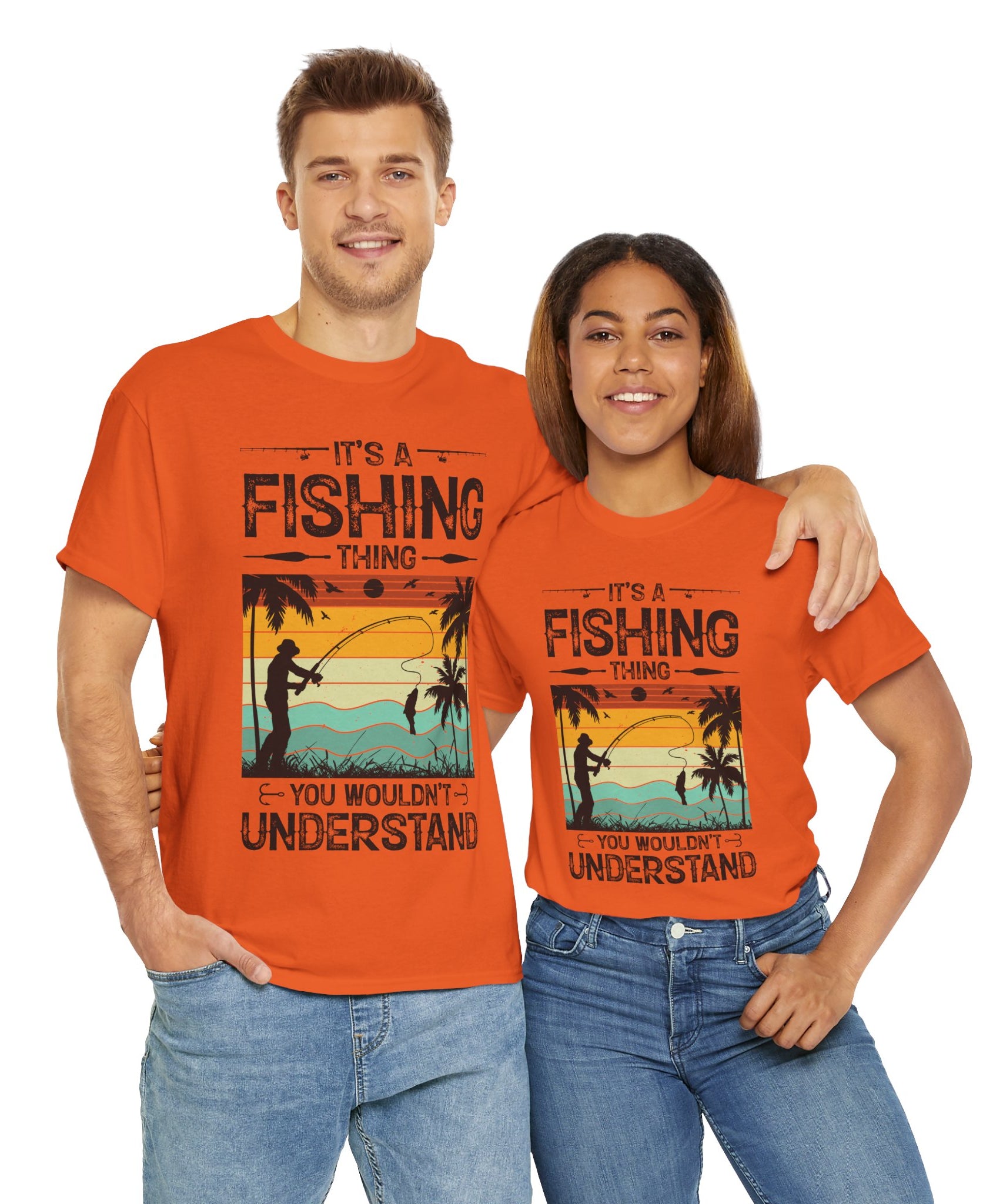 Funny Fishing Shirt – Vintage Sunset Design