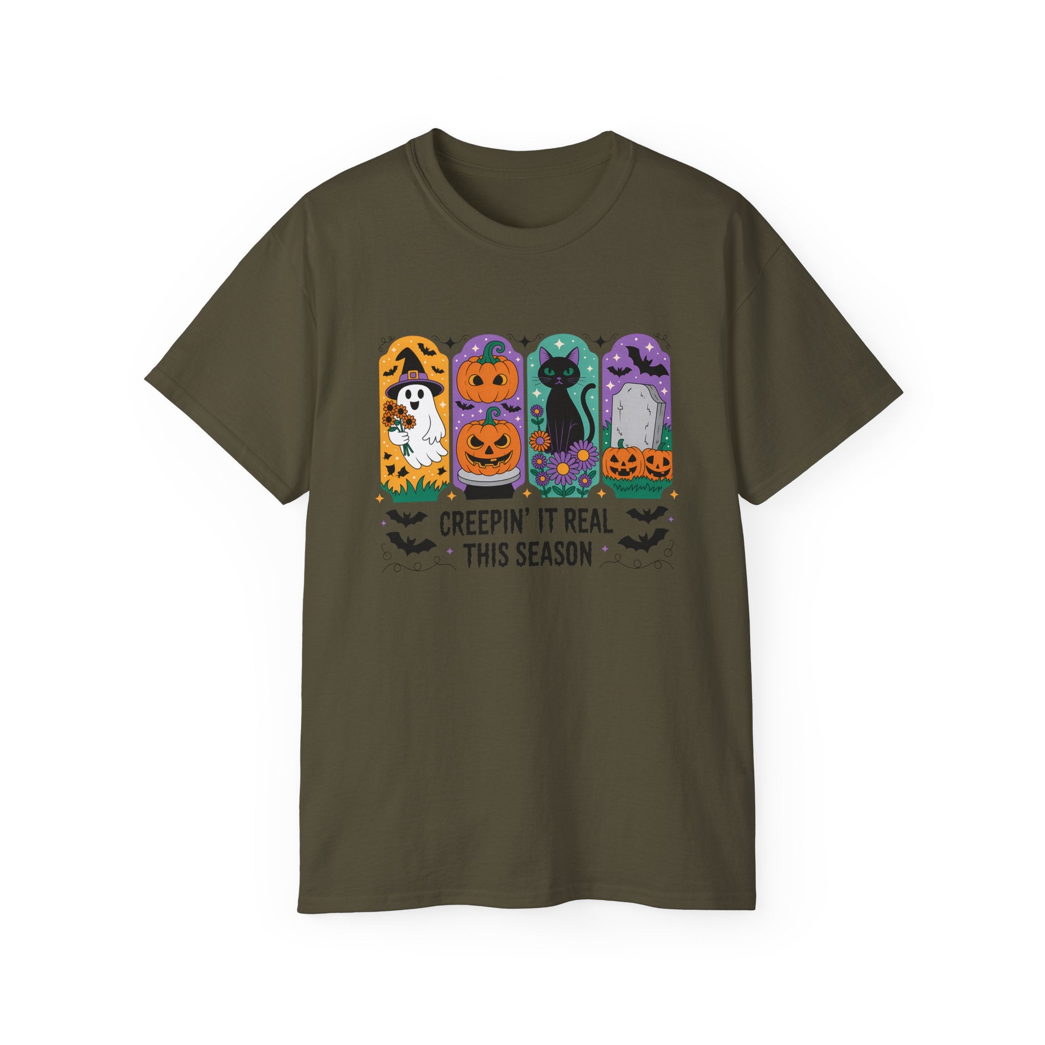 Halloween Vibes Ghost & Pumpkin Tee | Gallory Hive
